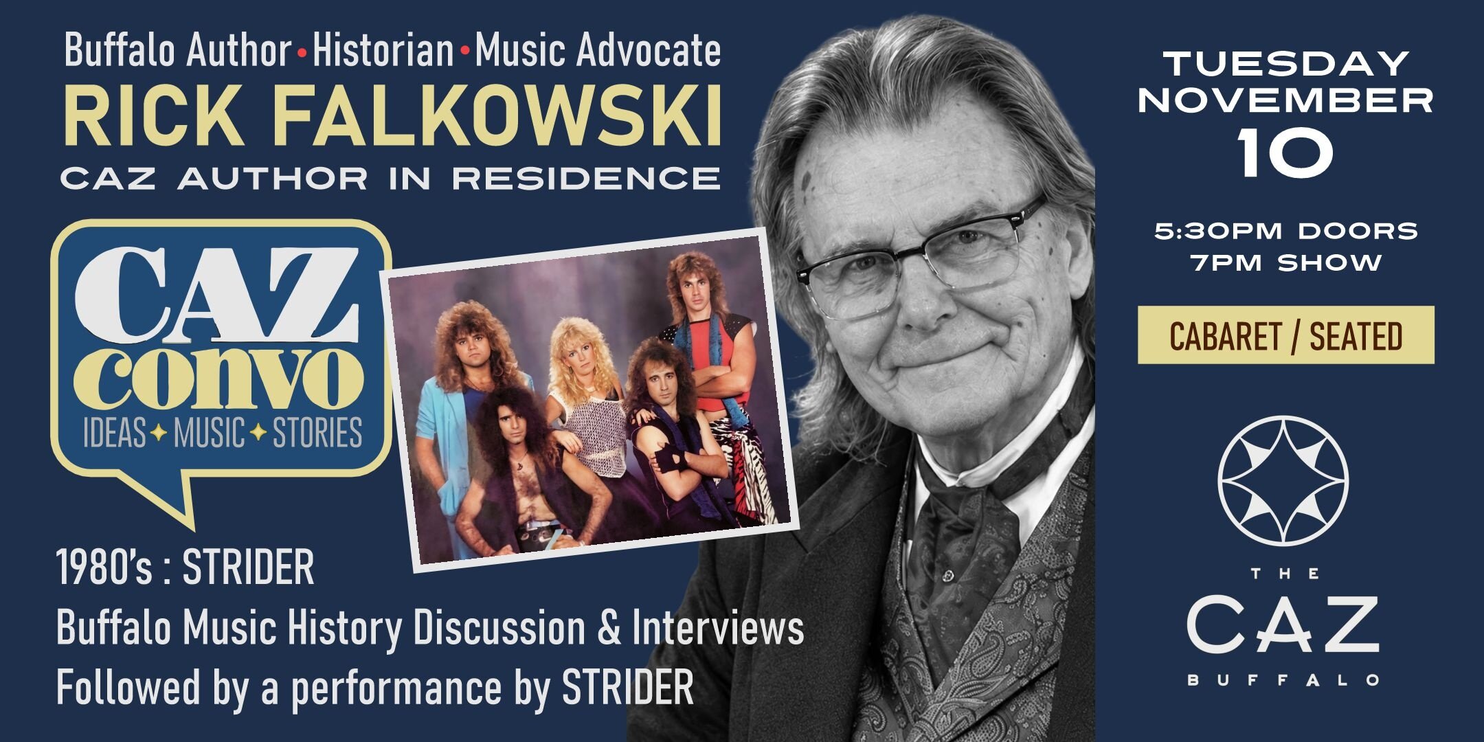 CAZ CONVO - Rick Falkowski: Buffalo Music History - The 1980s ft. Strider event image