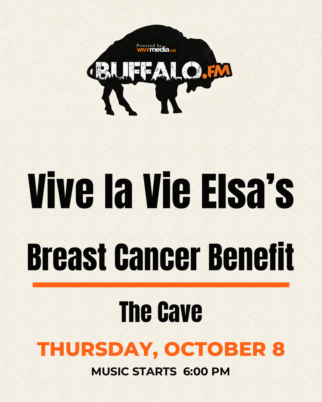 Vive la Vie Elsa’s Breast Cancer Benefit at The Cave, Thursday, October 8, 6:00 PM