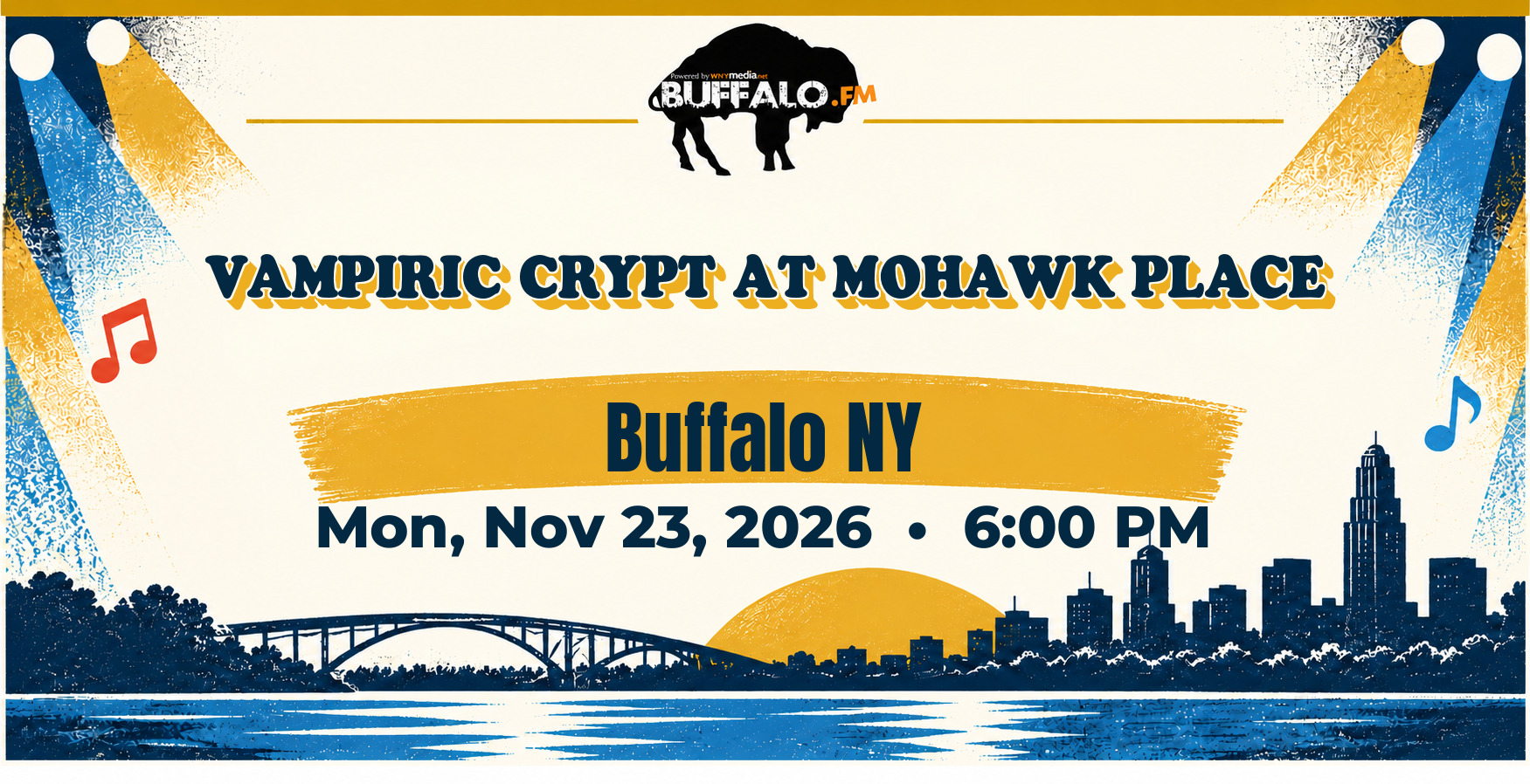 VAMPIRIC CRYPT AT MOHAWK PLACE at Buffalo NY, Mon, Nov 23, 2026, 6:00 PM