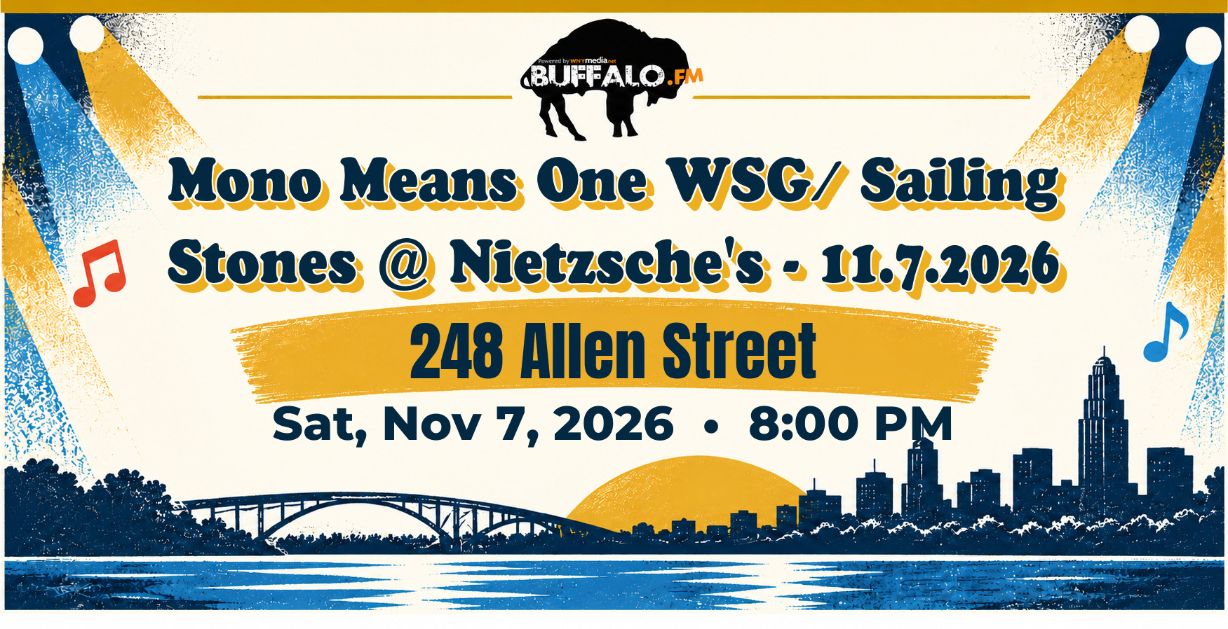 Mono Means One WSG/ Sailing Stones @ Nietzsche's - 11.7.2026 at 248 Allen Street, Sat, Nov 7, 2026, 8:00 PM