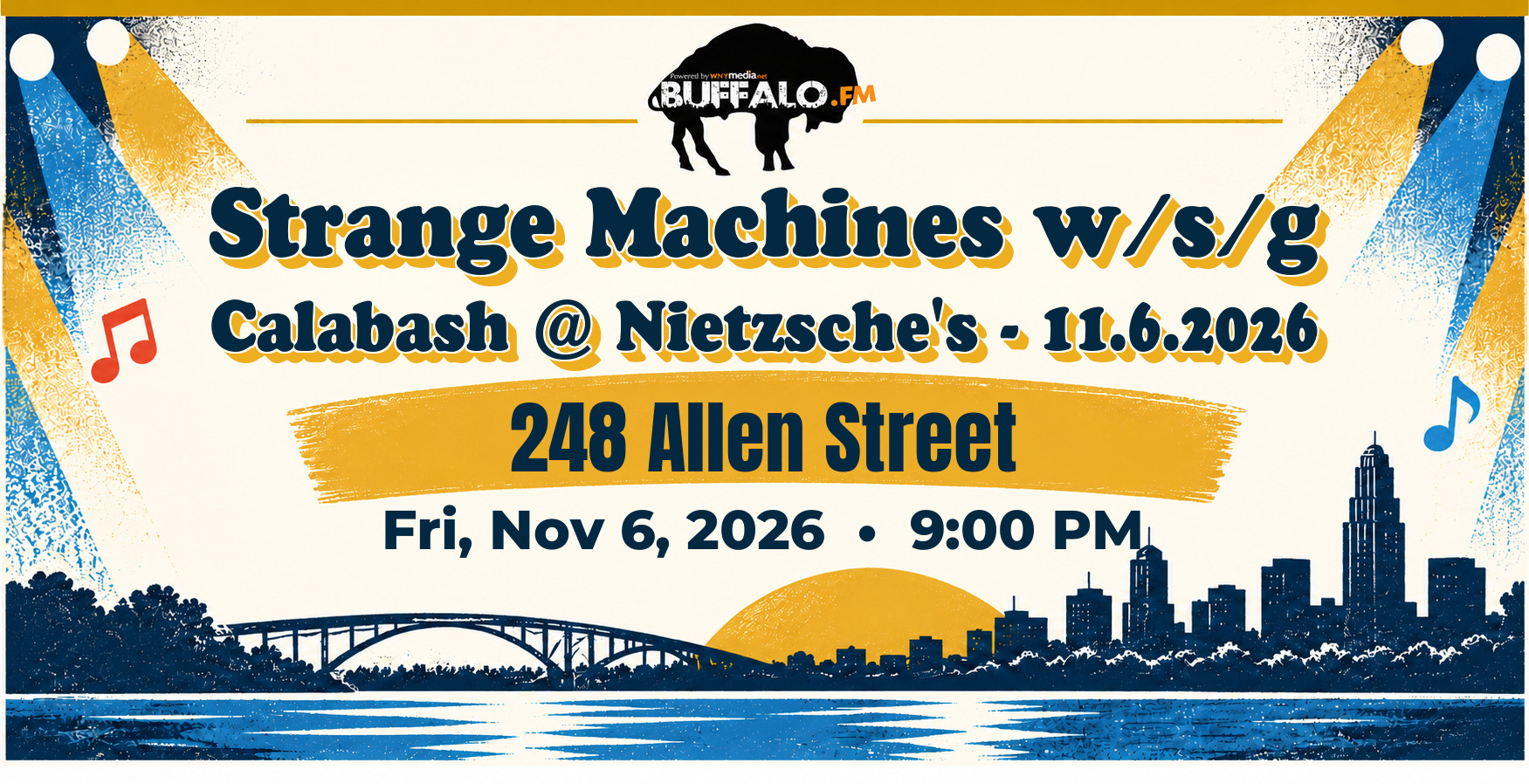 Strange Machines w/s/g Calabash @ Nietzsche's - 11.6.2026 at 248 Allen Street, Fri, Nov 6, 2026, 9:00 PM