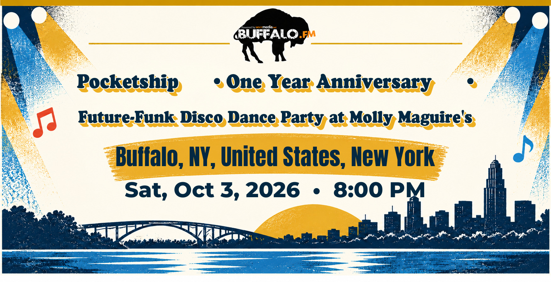 Pocketship 🚀 • One Year Anniversary 🎉 • Future-Funk Disco Dance Party at Molly Maguire's at Buffalo, NY, United States, New York, Sat, Oct 3, 2026, 8:00 PM