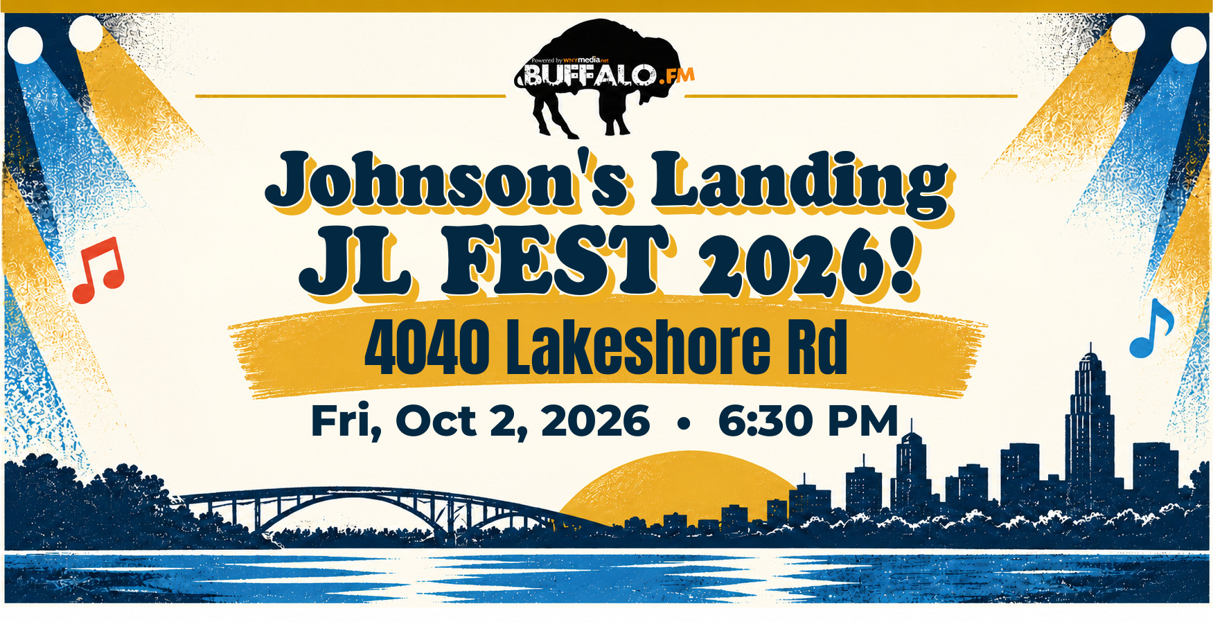 Johnson's Landing JL FEST 2026! at 4040 Lakeshore Rd, Fri, Oct 2, 2026, 6:30 PM