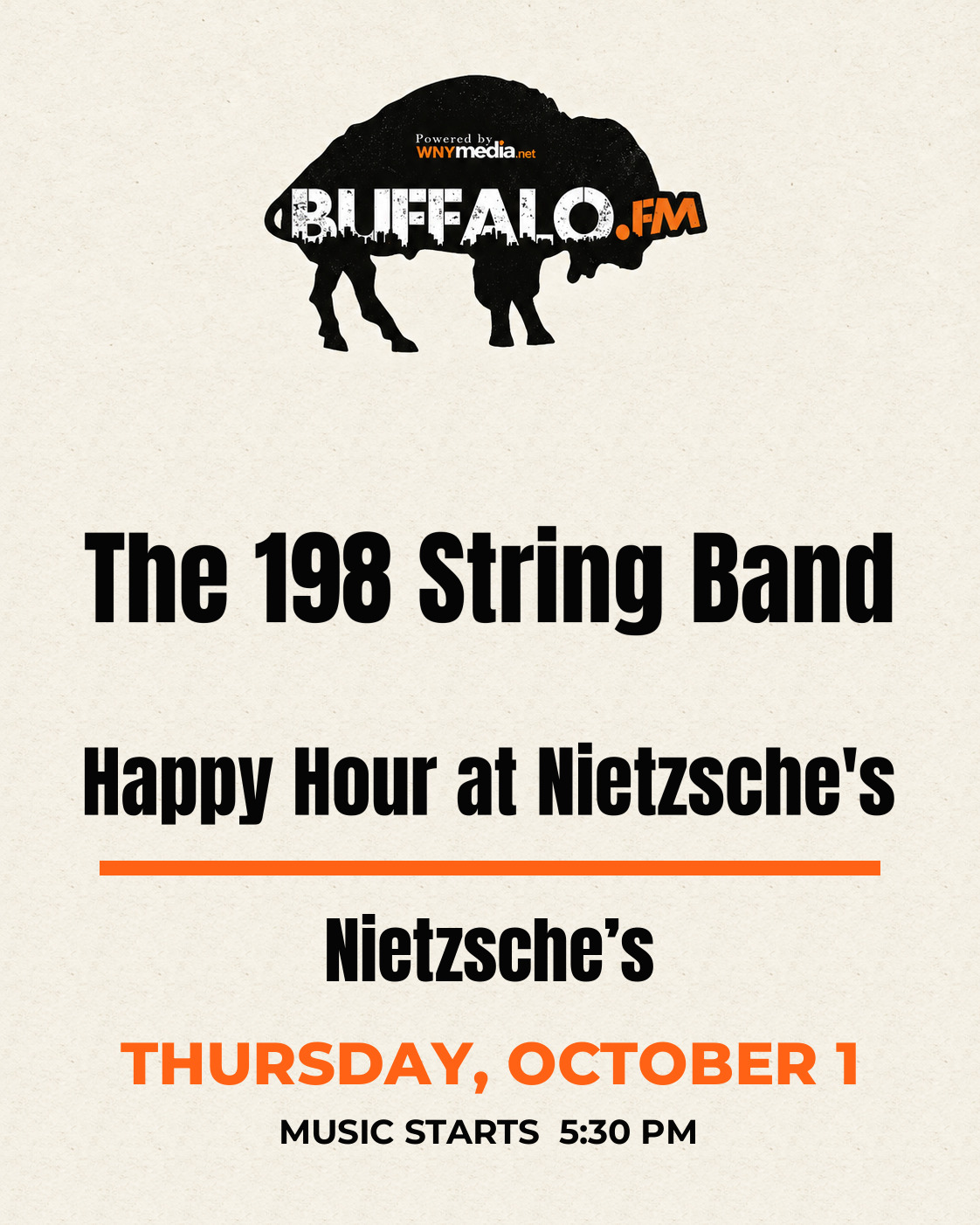 The 198 String Band Happy Hour at Nietzsche's at Nietzsche’s, Thursday, October 1, 5:30 PM