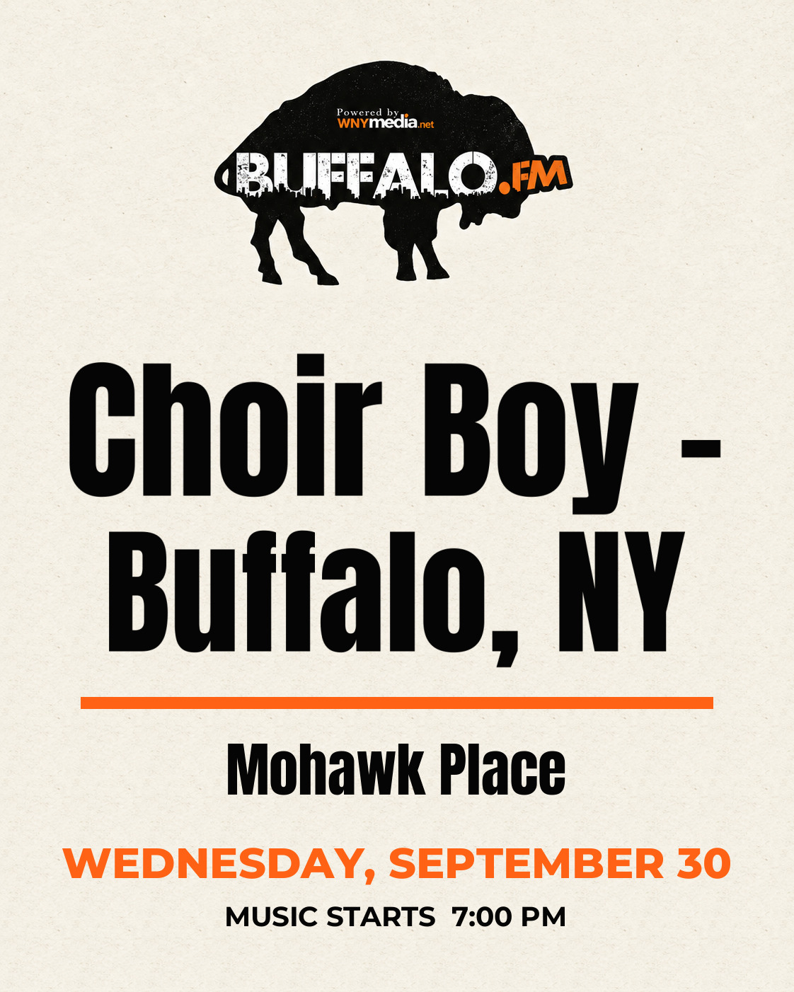 Choir Boy - Buffalo, NY at Mohawk Place, Wednesday, September 30, 7:00 PM