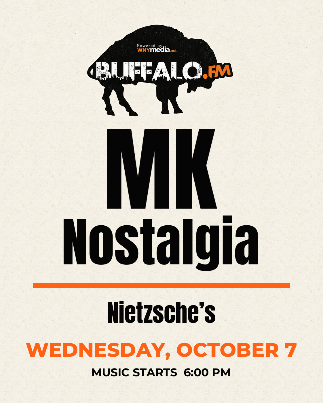 MK Nostalgia at Nietzsche’s, Wednesday, October 7, 6:00 PM