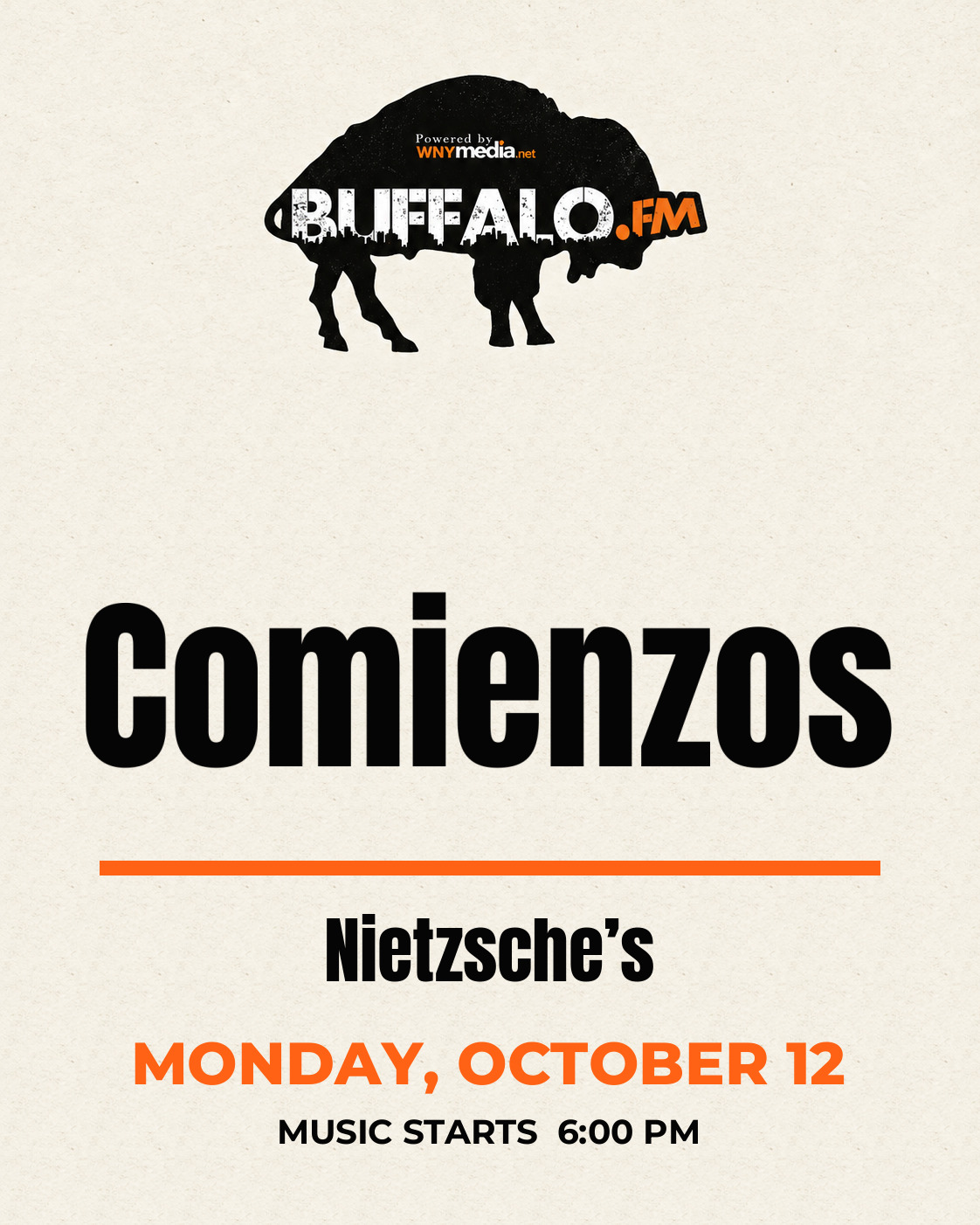 Comienzos at Nietzsche’s, Monday, October 12, 6:00 PM