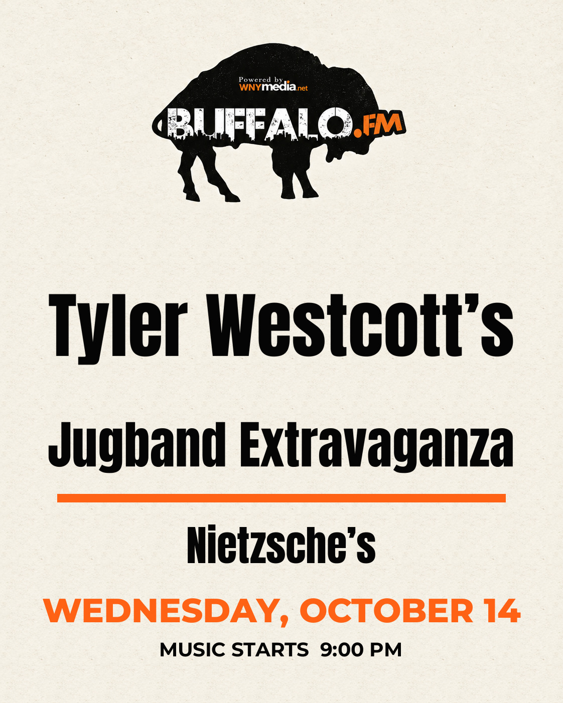 Tyler Westcott’s Jugband Extravaganza at Nietzsche’s, Wednesday, October 14, 9:00 PM