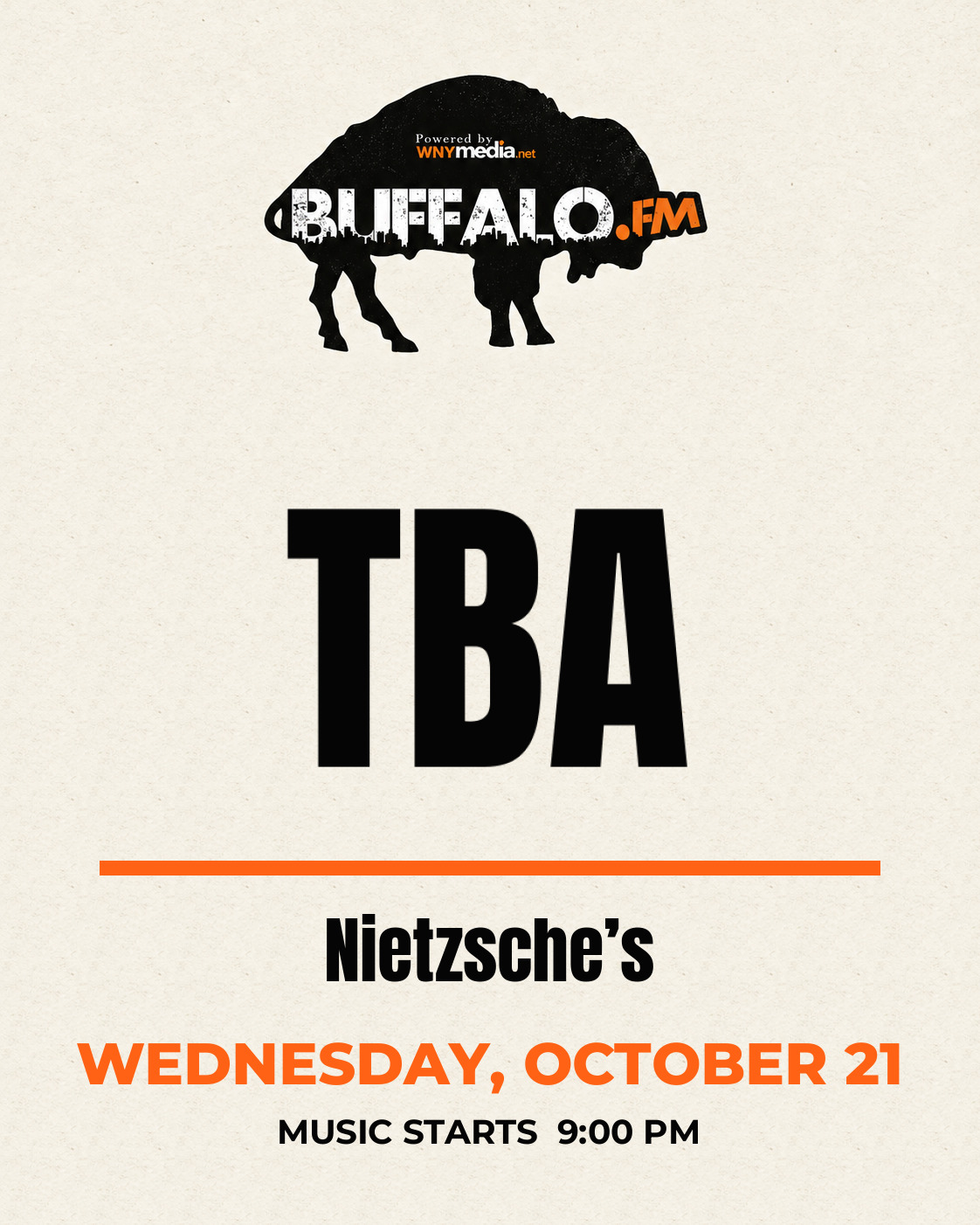 TBA at Nietzsche’s, Wednesday, October 21, 9:00 PM
