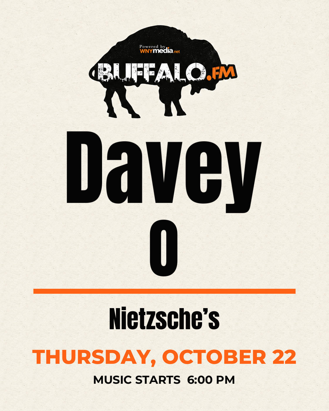 Davey O at Nietzsche’s, Thursday, October 22, 6:00 PM