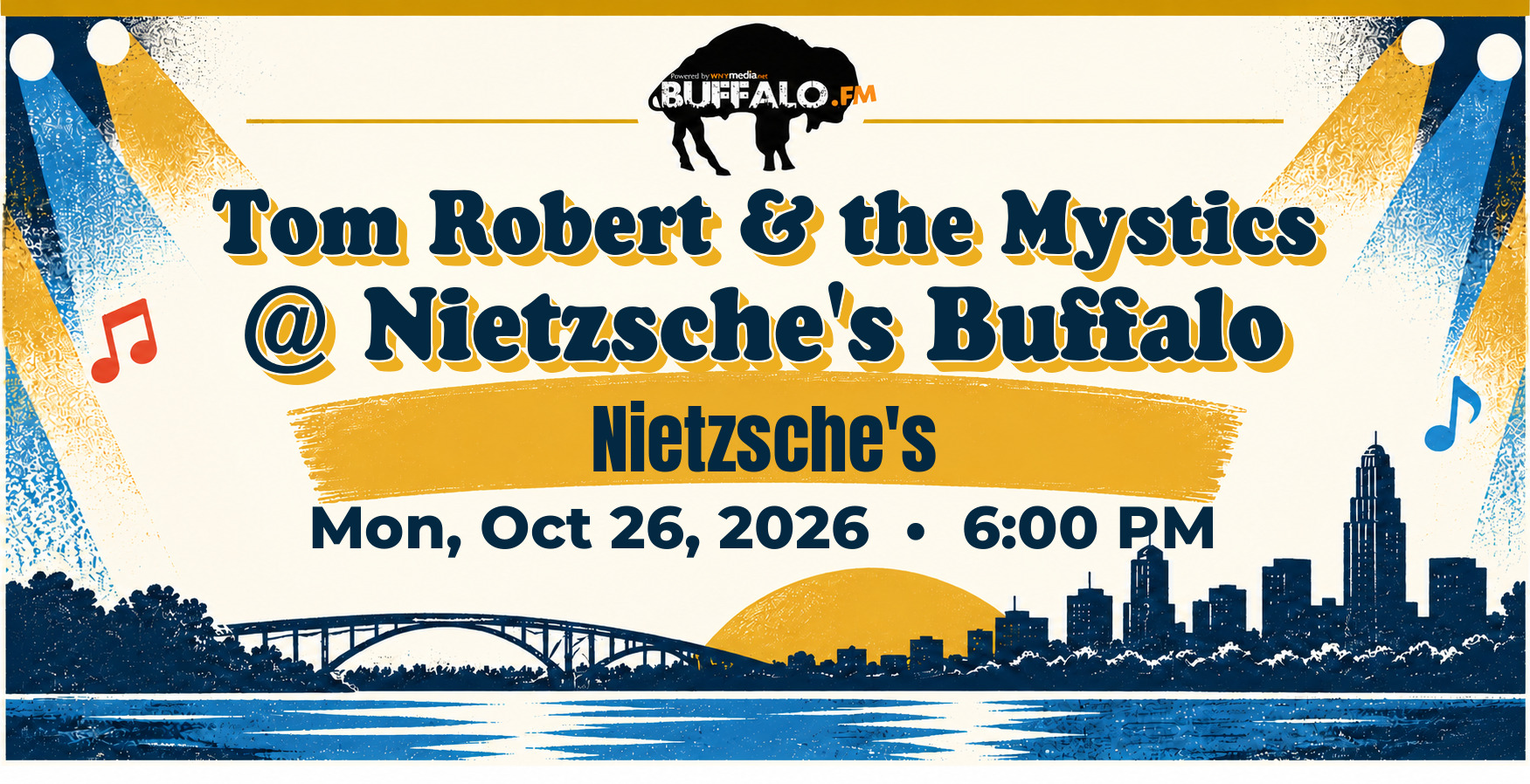 Tom Robert & the Mystics @ Nietzsche's Buffalo at Nietzsche's, Mon, Oct 26, 2026, 6:00 PM