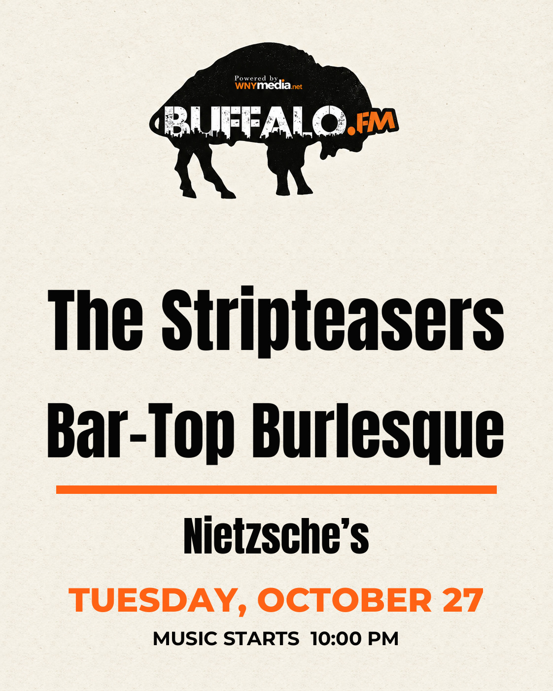 The Stripteasers Bar-Top Burlesque at Nietzsche’s, Tuesday, October 27, 10:00 PM