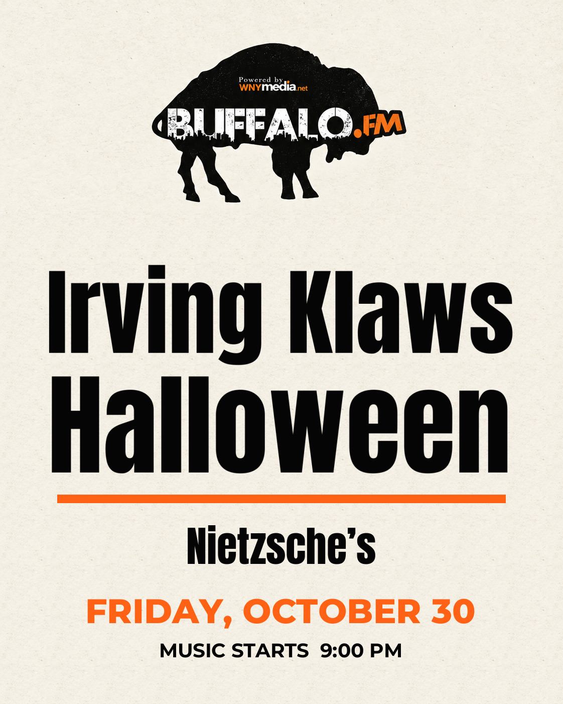 Irving Klaws Halloween at Nietzsche’s, Friday, October 30, 9:00 PM