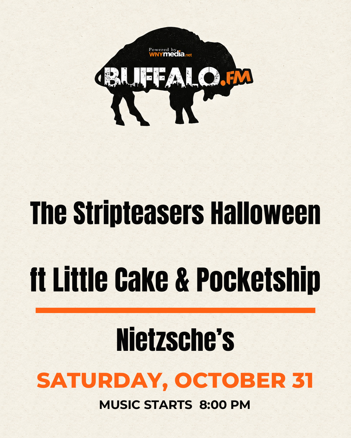 The Stripteasers Halloween ft Little Cake & Pocketship at Nietzsche’s, Saturday, October 31, 8:00 PM