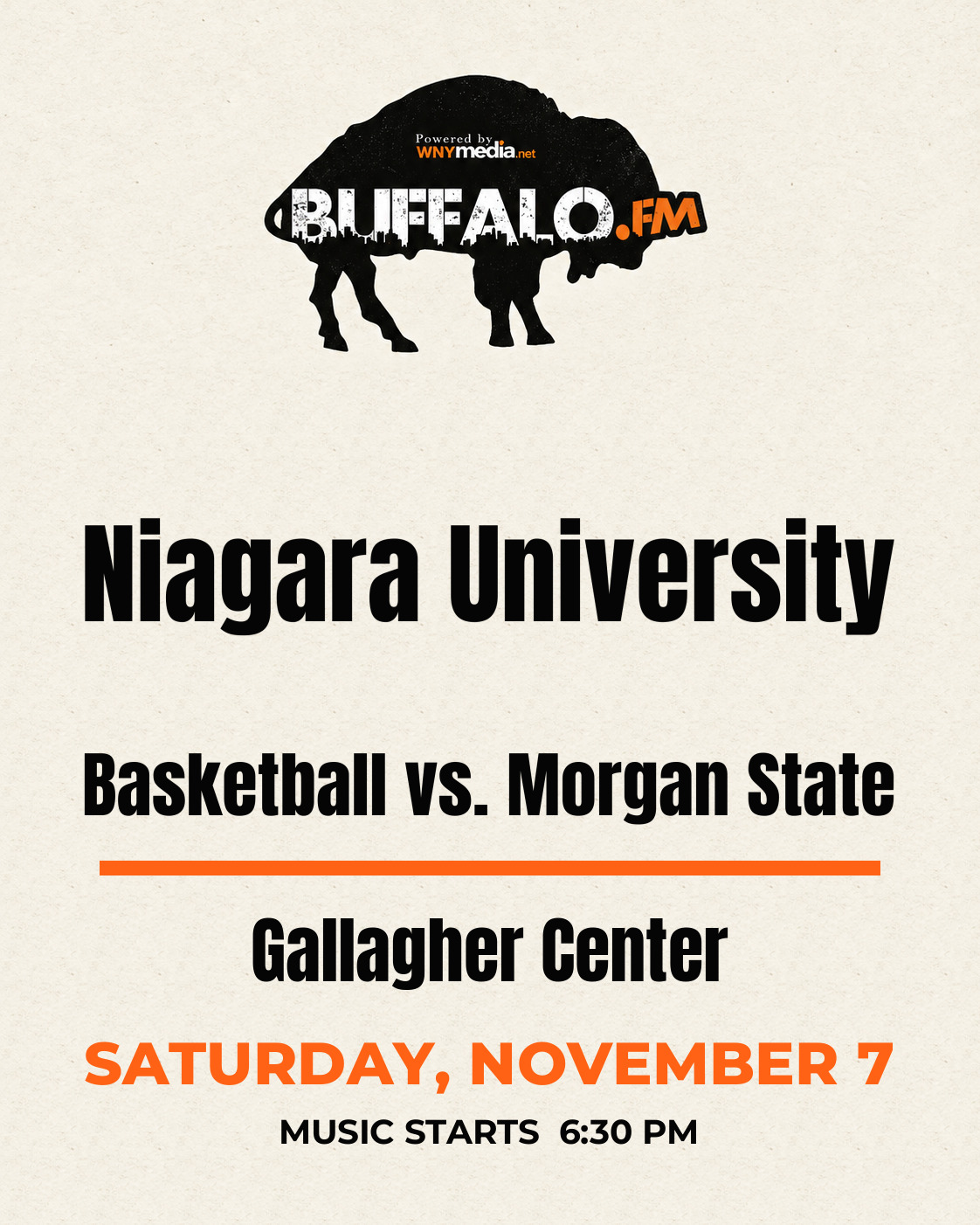 Niagara University Basketball vs. Morgan State at Gallagher Center, Saturday, November 7, 6:30 PM