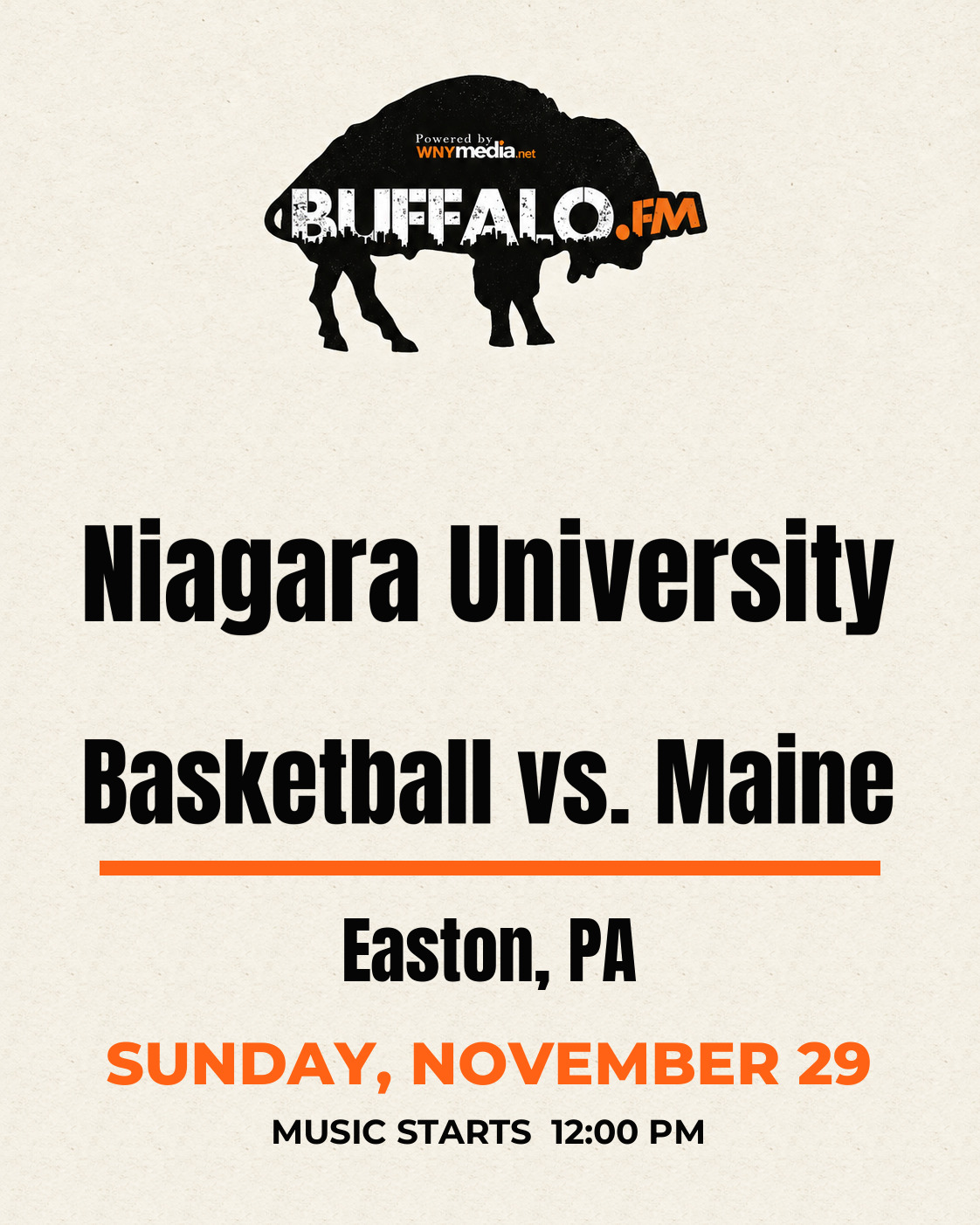 Niagara University Basketball vs. Maine at Easton, PA, Sunday, November 29, 12:00 PM