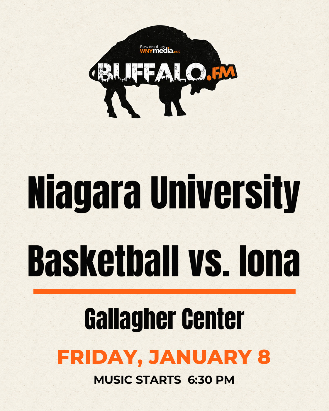 Niagara University Basketball vs. Iona at Gallagher Center, Friday, January 8, 6:30 PM