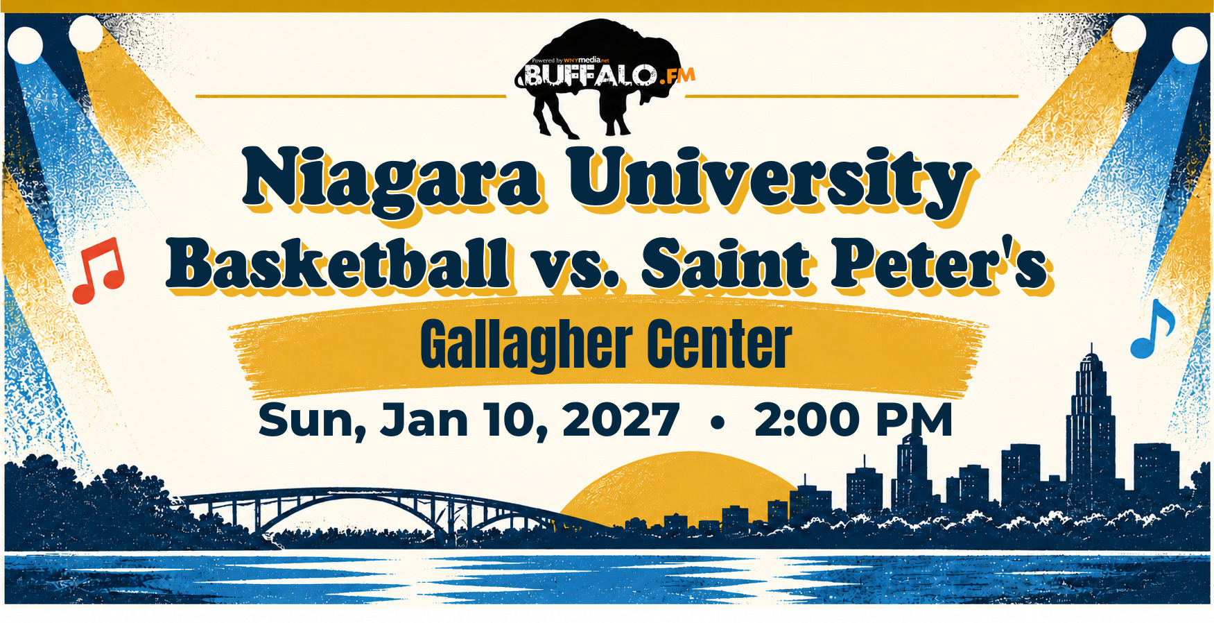 Niagara University Basketball vs. Saint Peter's at Gallagher Center, Sun, Jan 10, 2027, 2:00 PM