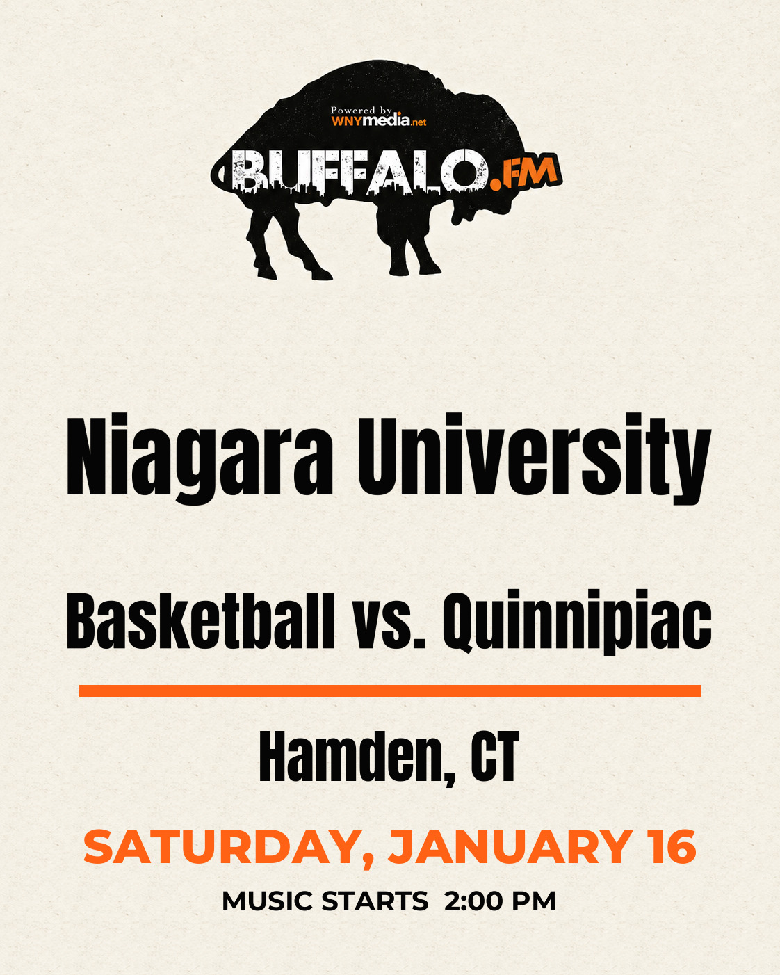 Niagara University Basketball vs. Quinnipiac at Hamden, CT, Saturday, January 16, 2:00 PM