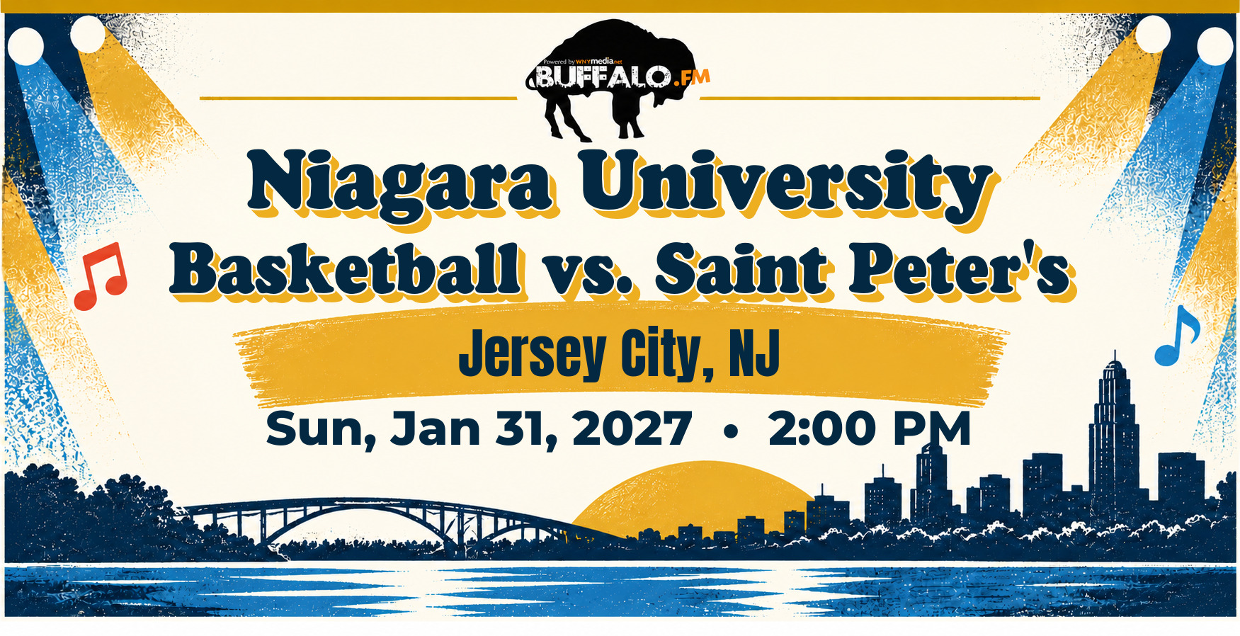 Niagara University Basketball vs. Saint Peter's at Jersey City, NJ, Sun, Jan 31, 2027, 2:00 PM