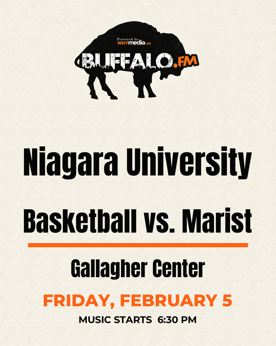 Niagara University Basketball vs. Marist at Gallagher Center, Friday, February 5, 6:30 PM