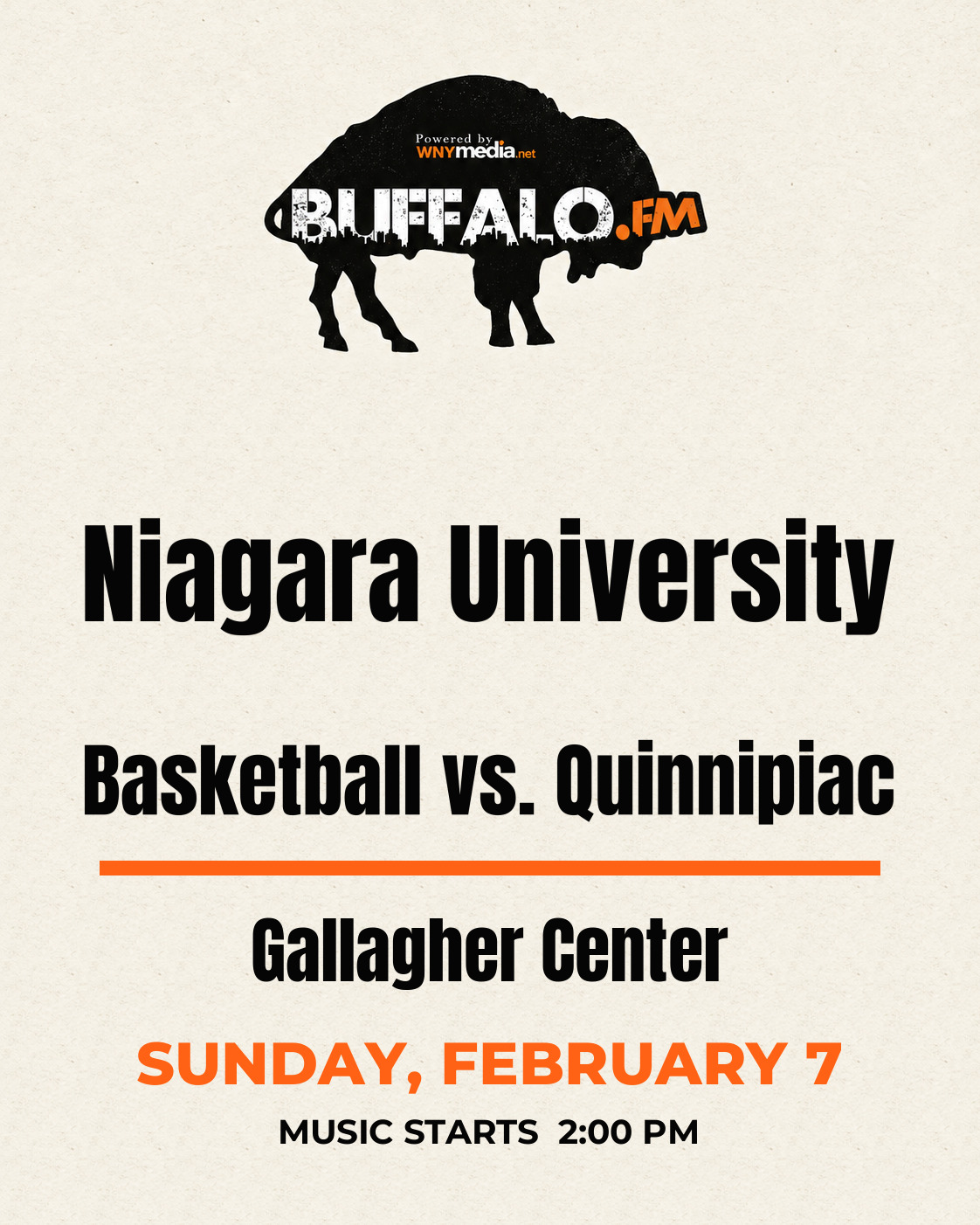 Niagara University Basketball vs. Quinnipiac at Gallagher Center, Sunday, February 7, 2:00 PM