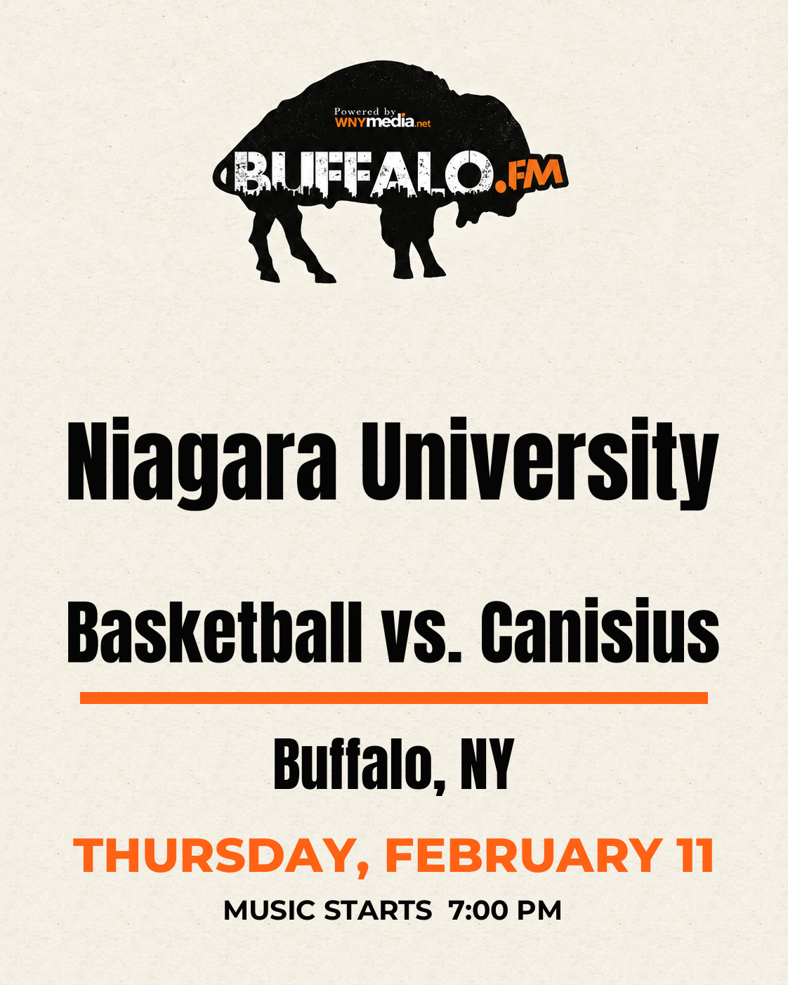 Niagara University Basketball vs. Canisius at Buffalo, NY, Thursday, February 11, 7:00 PM