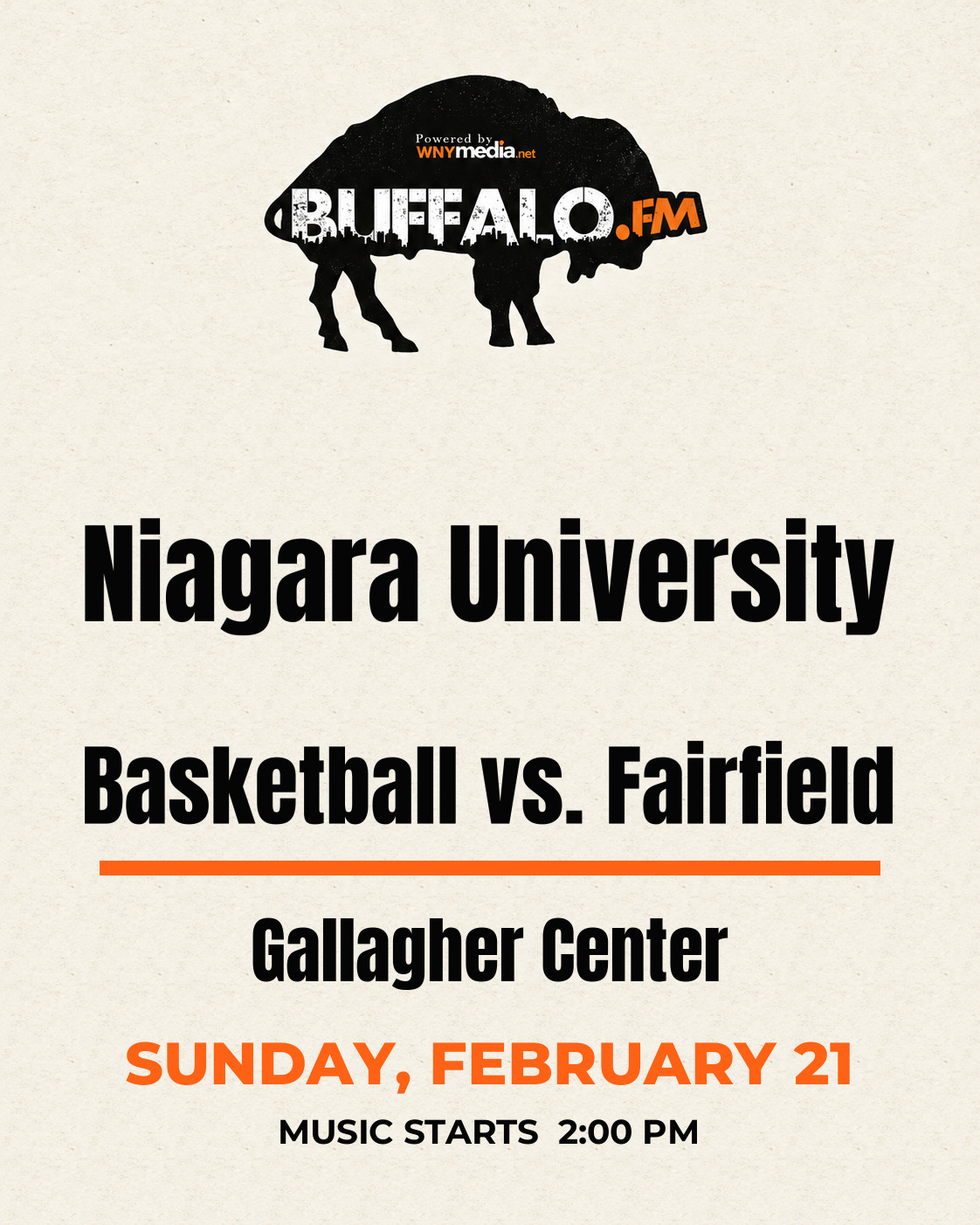 Niagara University Basketball vs. Fairfield at Gallagher Center, Sunday, February 21, 2:00 PM