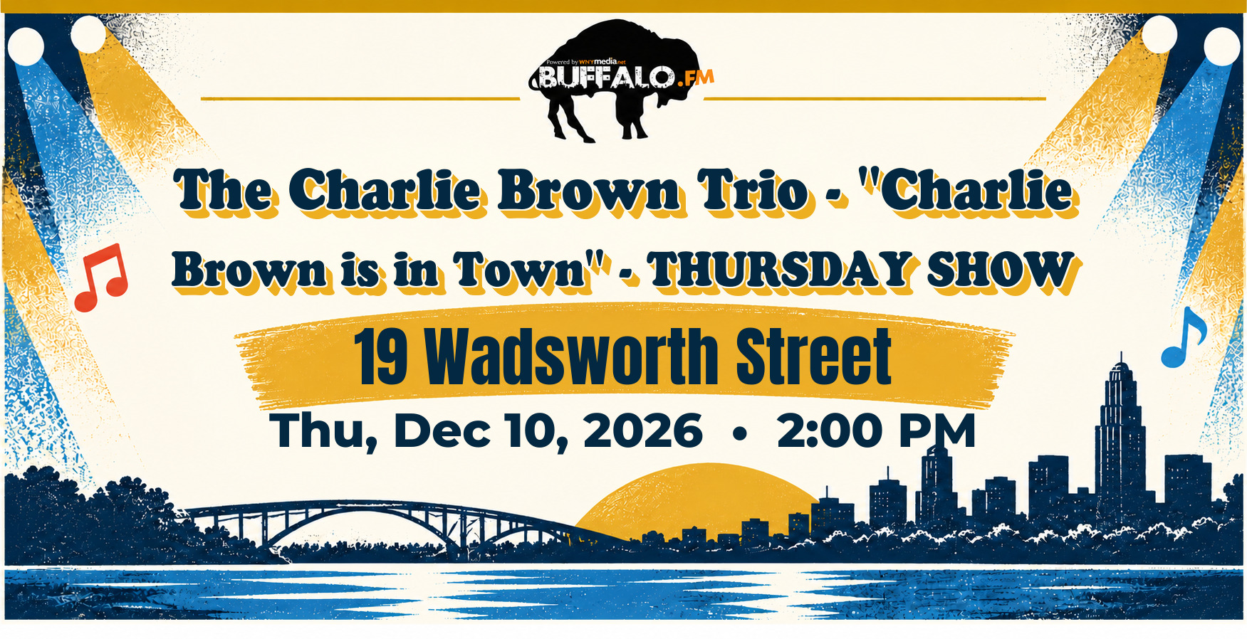 The Charlie Brown Trio - "Charlie Brown is in Town" - THURSDAY SHOW at 19 Wadsworth Street, Thu, Dec 10, 2026, 2:00 PM