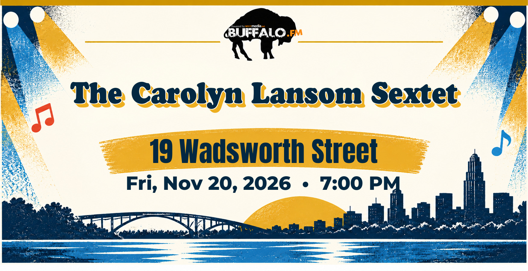 The Carolyn Lansom Sextet at 19 Wadsworth Street, Fri, Nov 20, 2026, 7:00 PM
