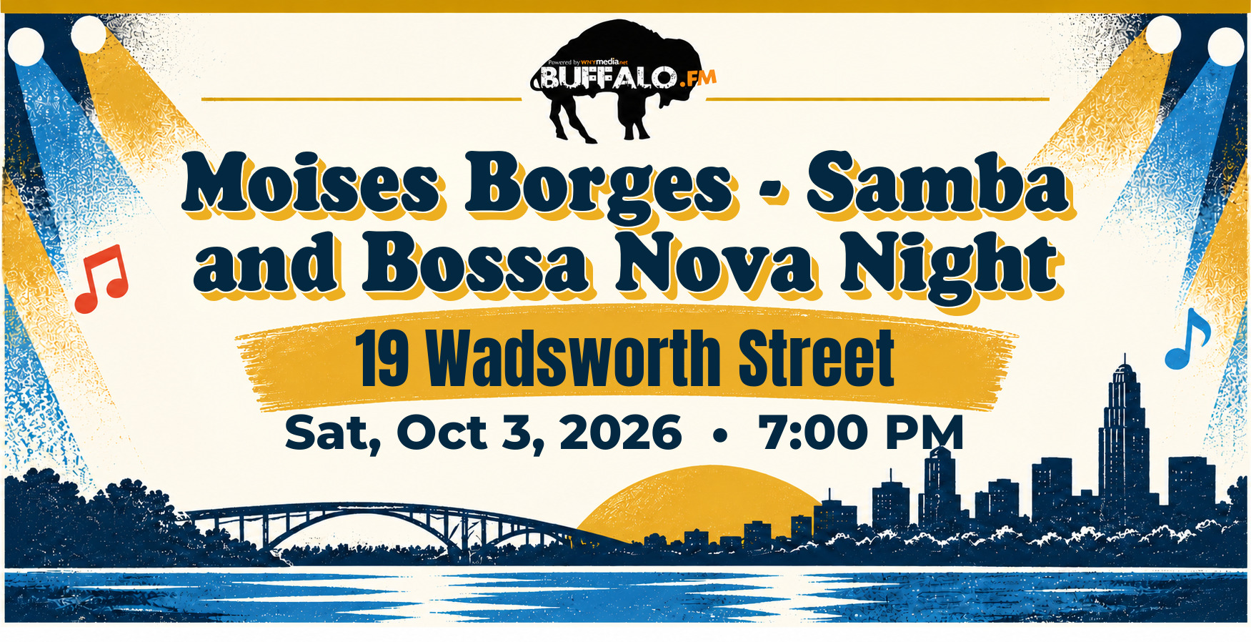 Moises Borges - Samba and Bossa Nova Night at 19 Wadsworth Street, Sat, Oct 3, 2026, 7:00 PM