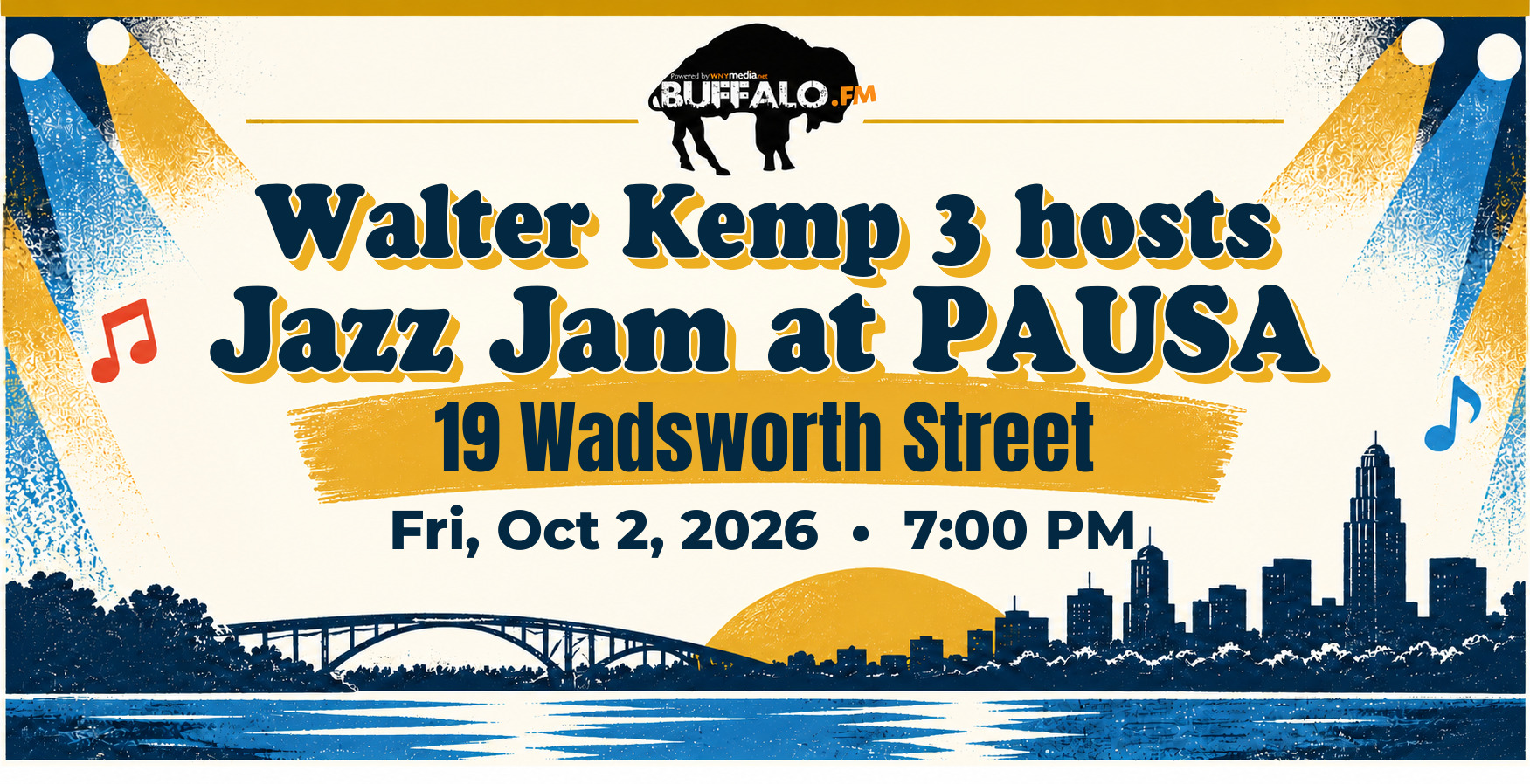 Walter Kemp 3 hosts Jazz Jam at PAUSA at 19 Wadsworth Street, Fri, Oct 2, 2026, 7:00 PM