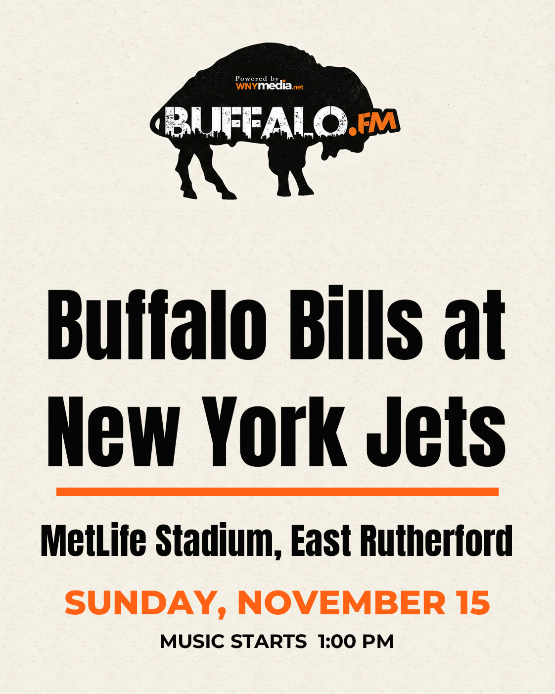 Buffalo Bills at New York Jets at MetLife Stadium, East Rutherford, Sunday, November 15, 1:00 PM