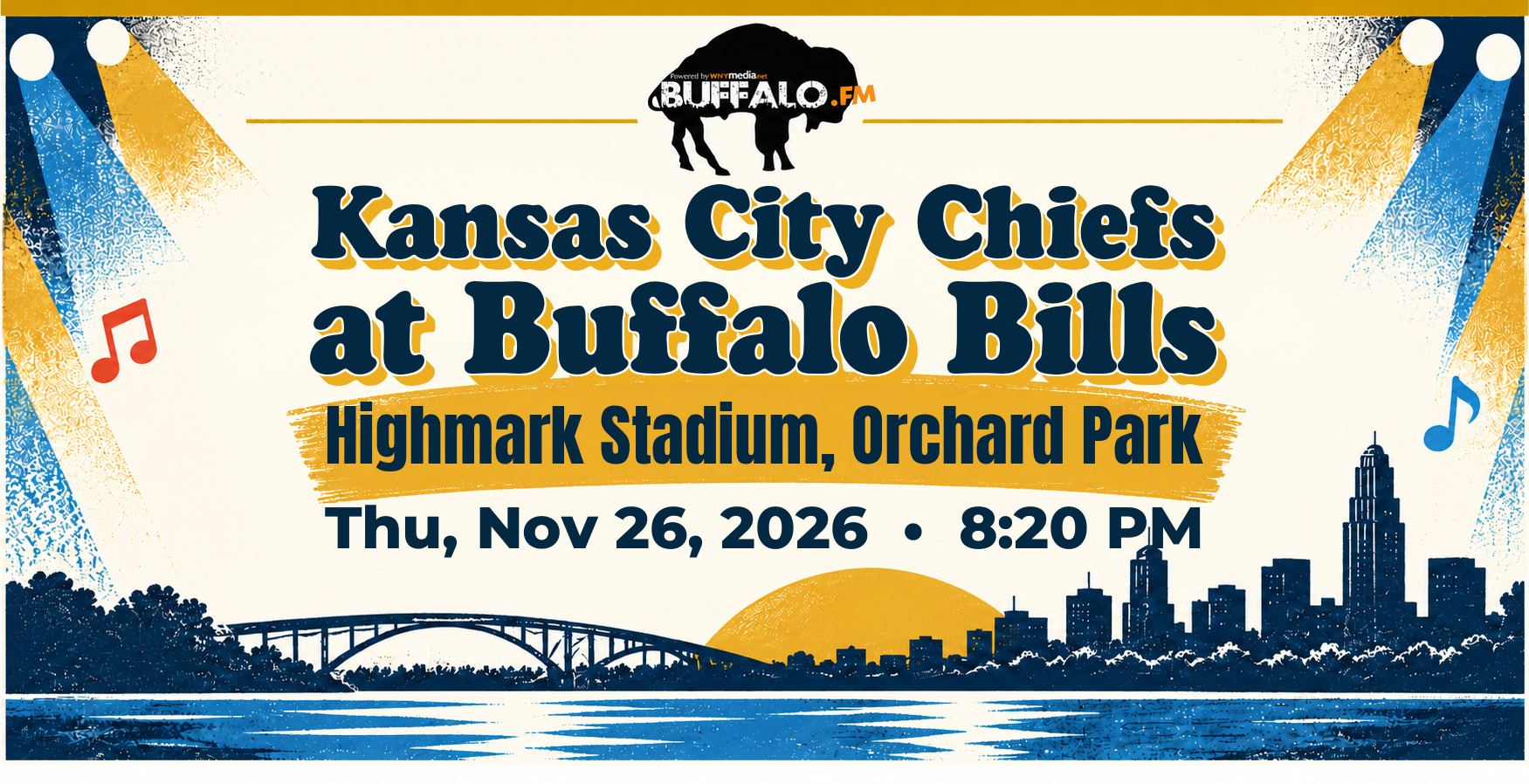 Kansas City Chiefs at Buffalo Bills at Highmark Stadium, Orchard Park, Thu, Nov 26, 2026, 8:20 PM