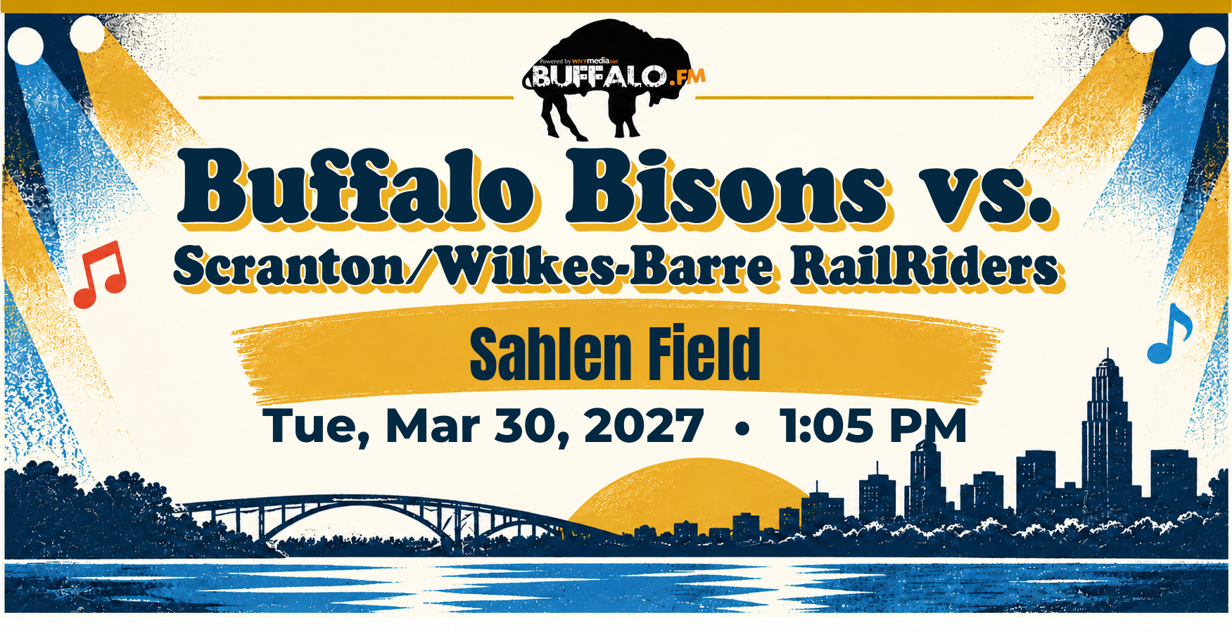 Buffalo Bisons vs. Scranton/Wilkes-Barre RailRiders at Sahlen Field, Tue, Mar 30, 2027, 1:05 PM
