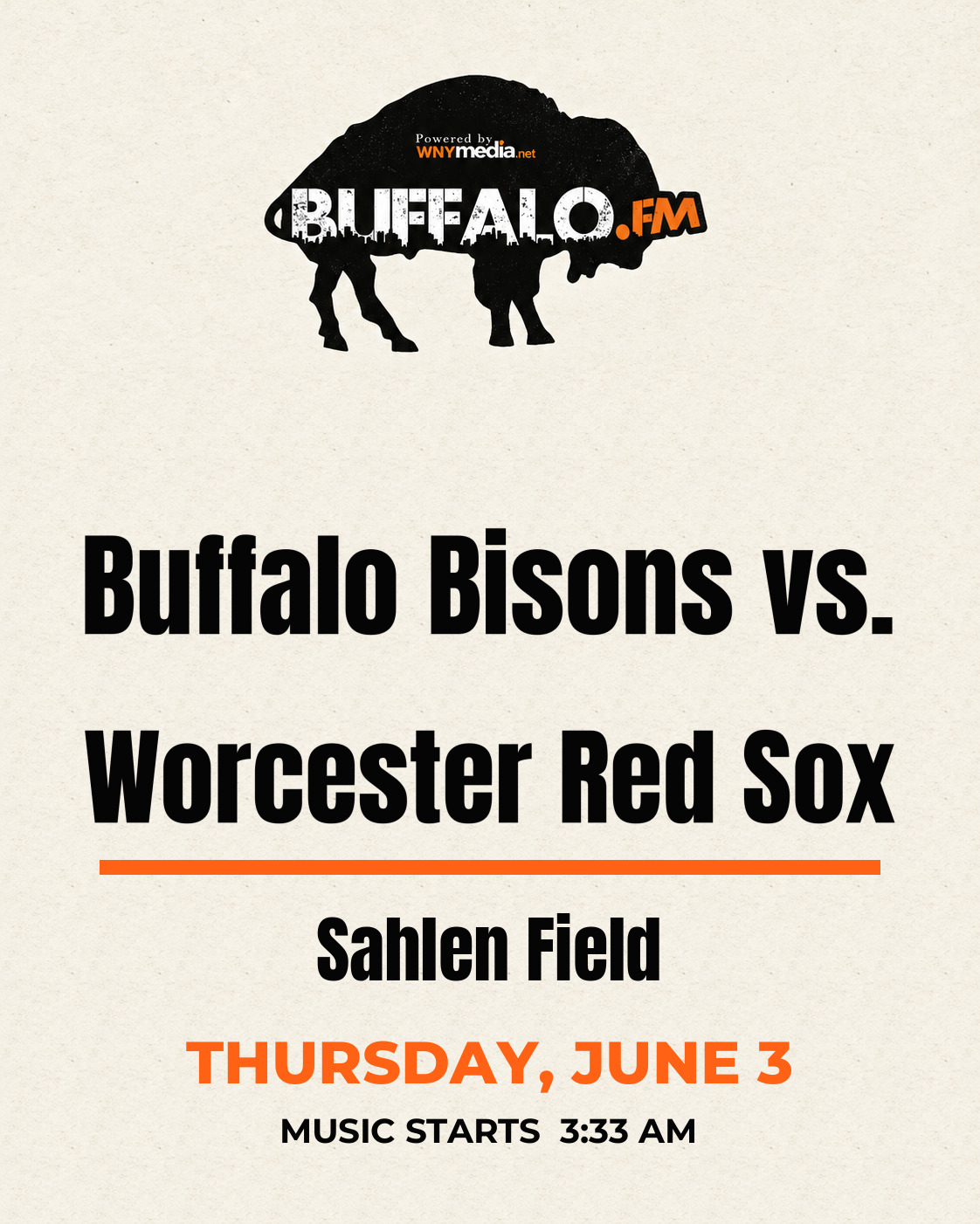 Buffalo Bisons vs. Worcester Red Sox at Sahlen Field, Thursday, June 3, 3:33 AM