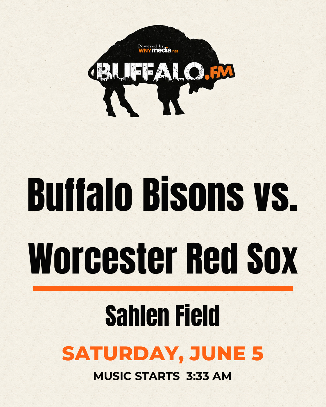 Buffalo Bisons vs. Worcester Red Sox at Sahlen Field, Saturday, June 5, 3:33 AM