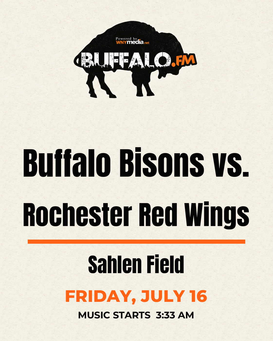 Buffalo Bisons vs. Rochester Red Wings at Sahlen Field, Friday, July 16, 3:33 AM