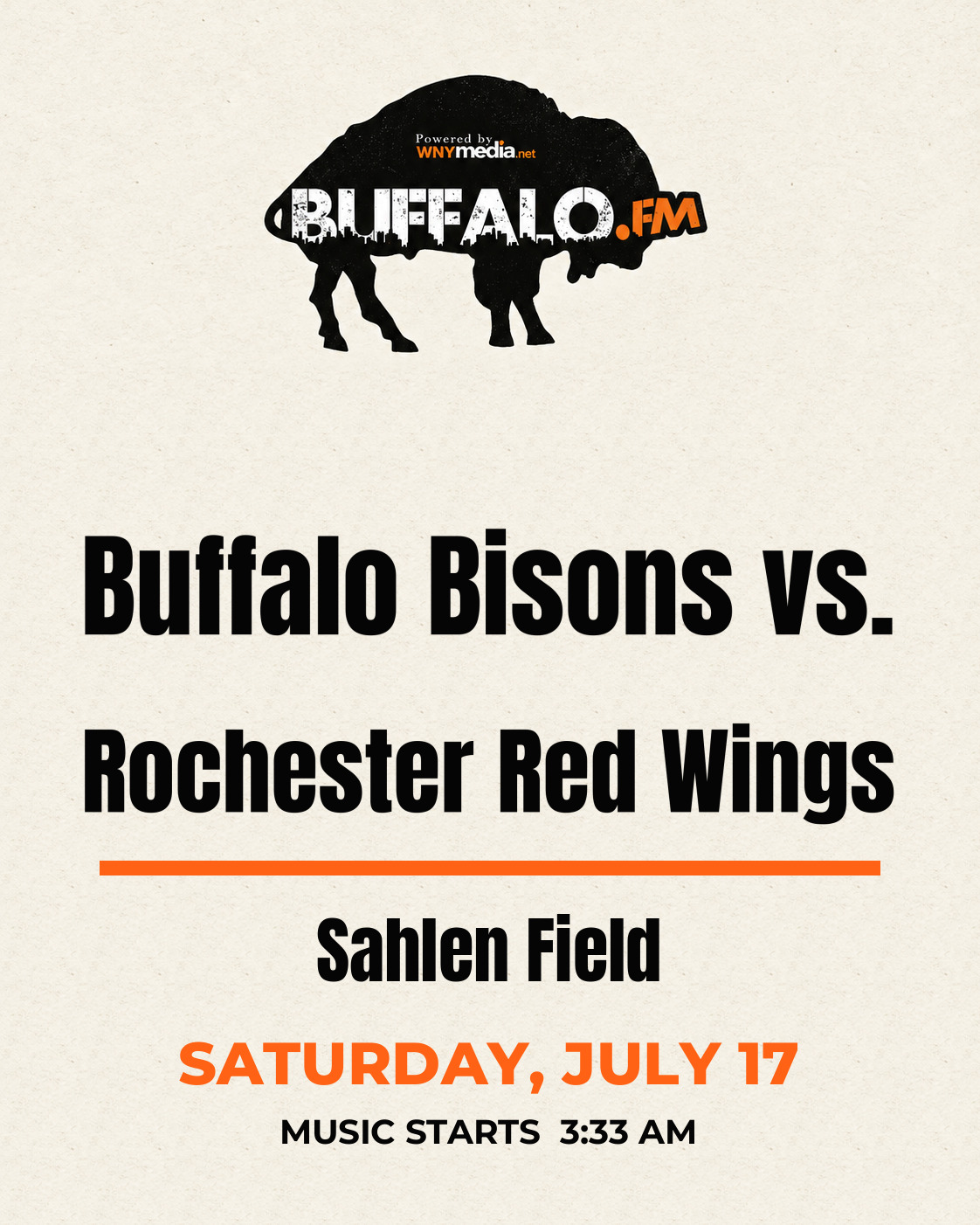 Buffalo Bisons vs. Rochester Red Wings at Sahlen Field, Saturday, July 17, 3:33 AM