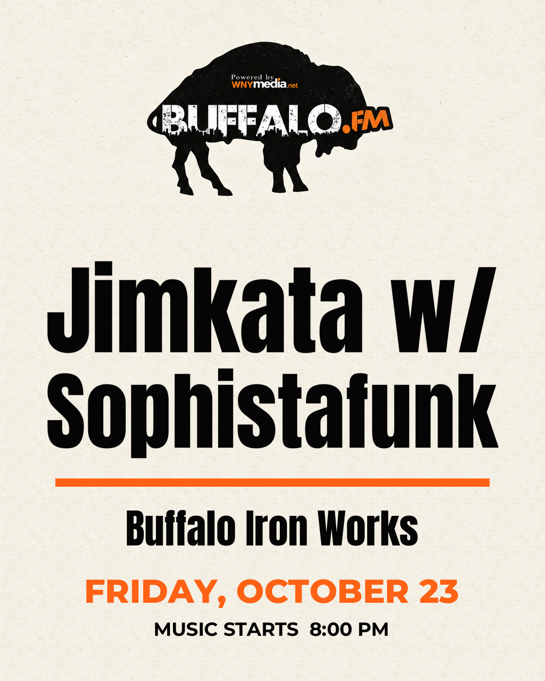 Jimkata w/ Sophistafunk at Buffalo Iron Works, Friday, October 23, 8:00 PM