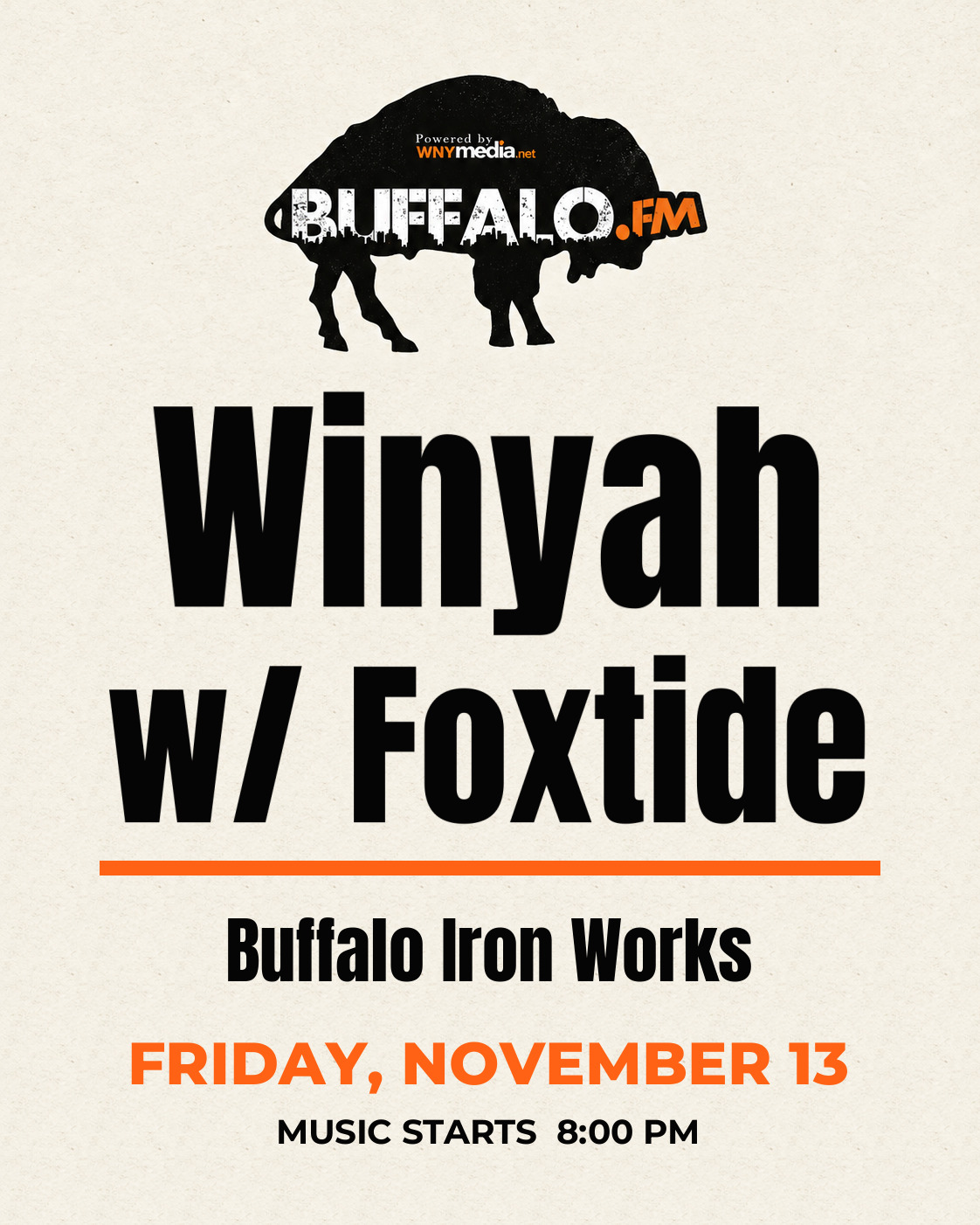 Winyah w/ Foxtide at Buffalo Iron Works, Friday, November 13, 8:00 PM