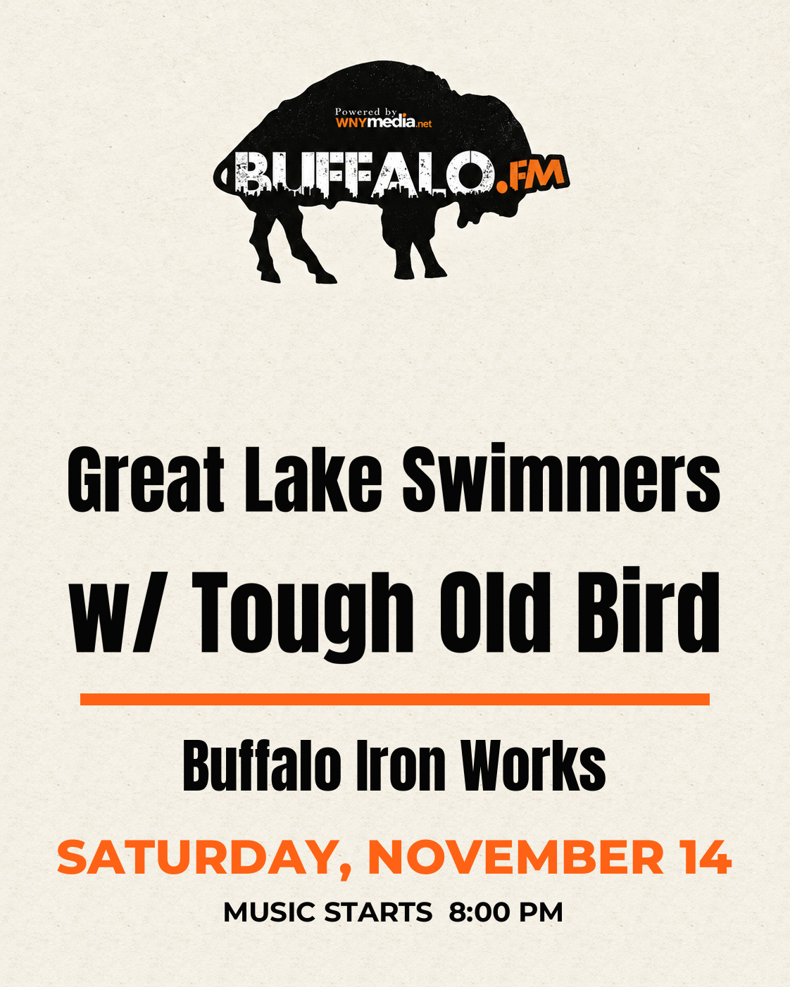 Great Lake Swimmers w/ Tough Old Bird at Buffalo Iron Works, Saturday, November 14, 8:00 PM