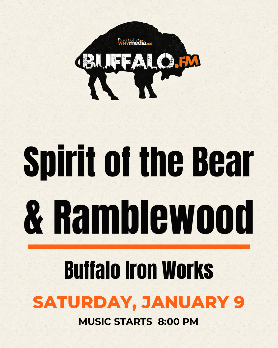Spirit of the Bear & Ramblewood at Buffalo Iron Works, Saturday, January 9, 8:00 PM