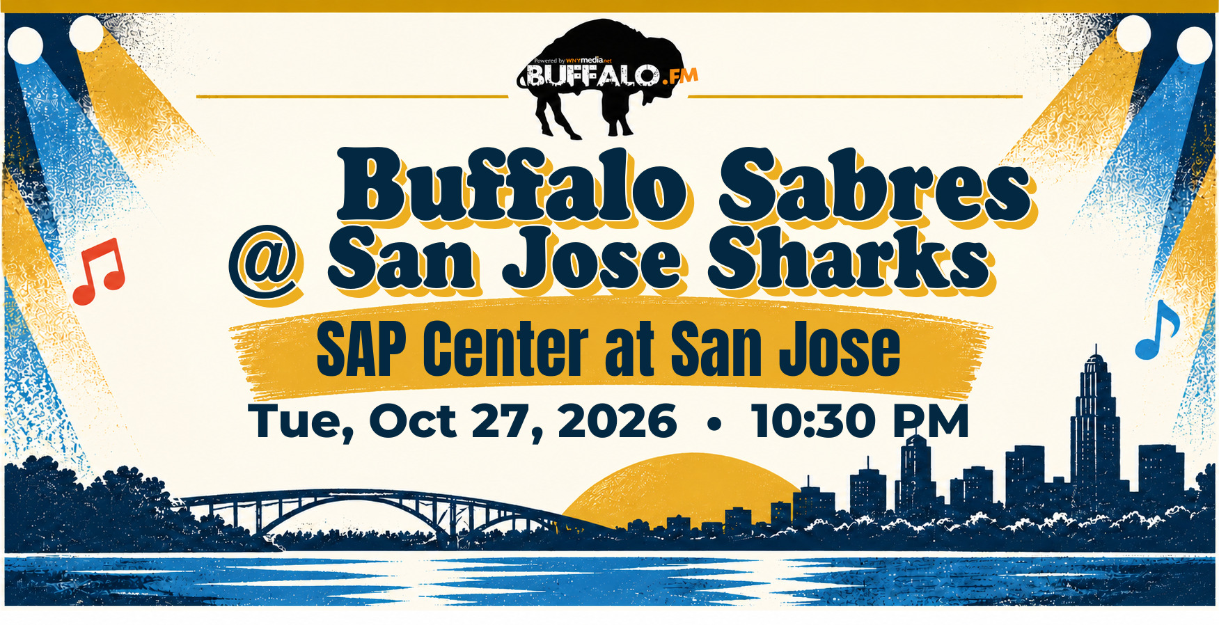🏒 Buffalo Sabres @ San Jose Sharks at SAP Center at San Jose, Tue, Oct 27, 2026, 10:30 PM