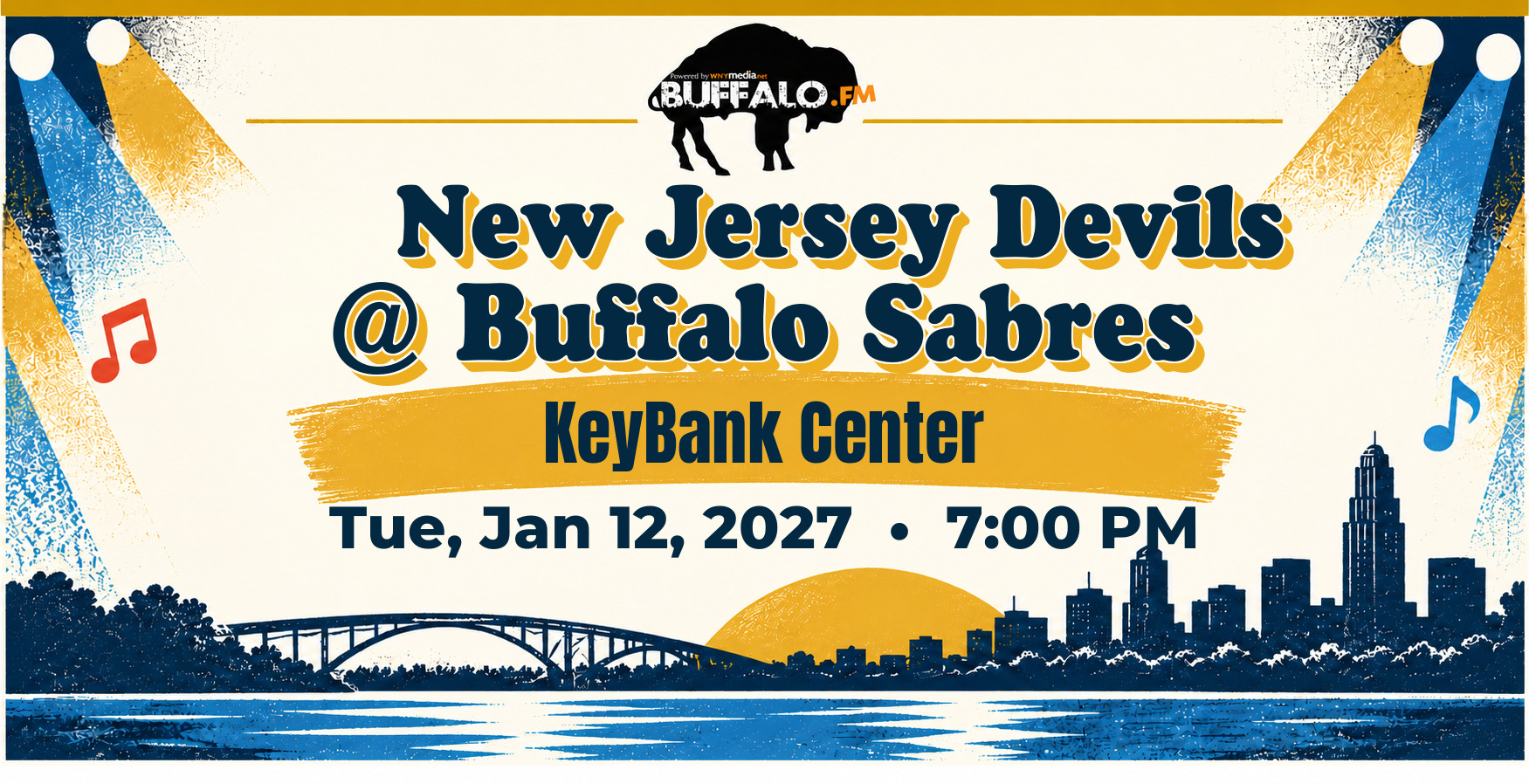 🏒 New Jersey Devils @ Buffalo Sabres at KeyBank Center, Tue, Jan 12, 2027, 7:00 PM
