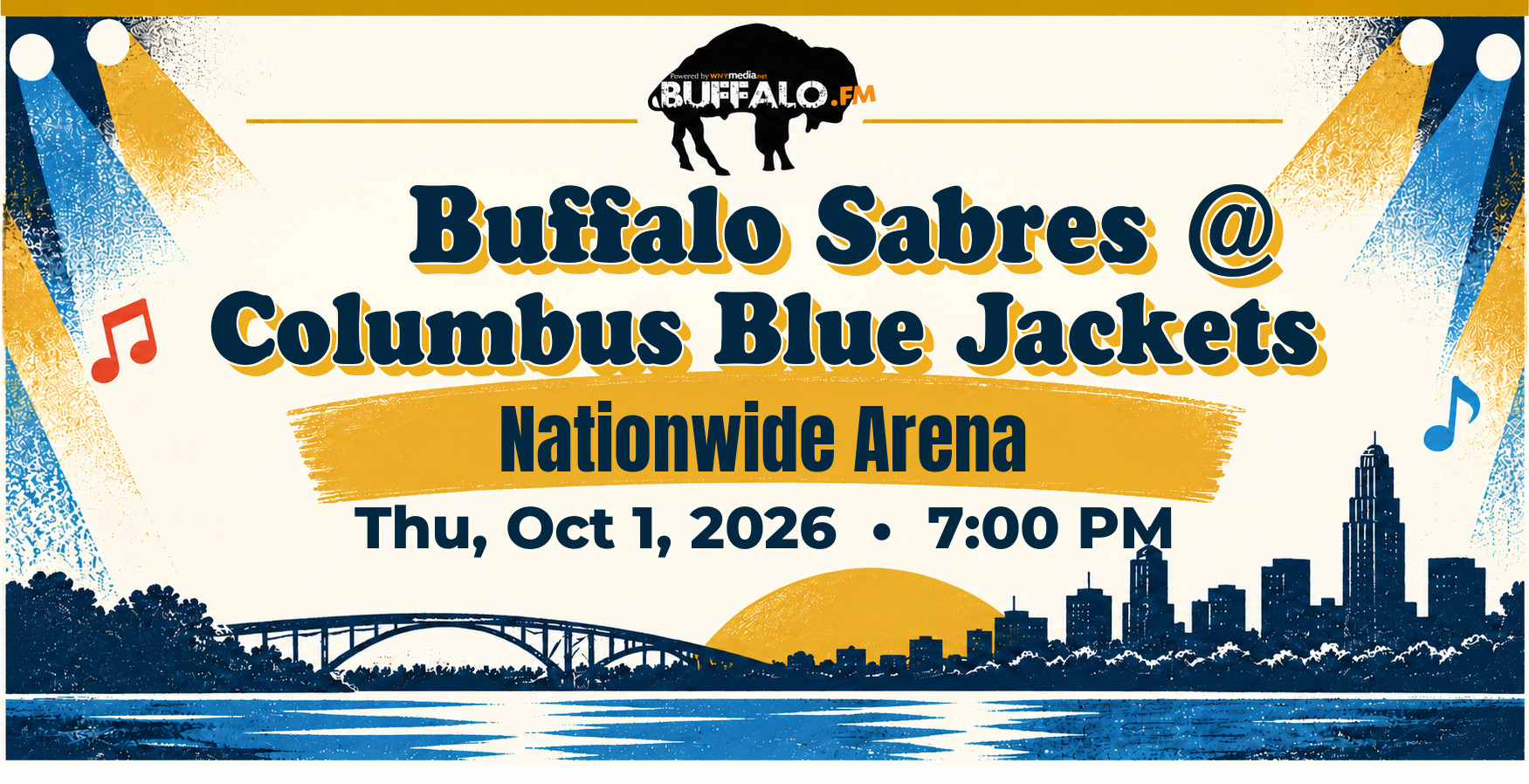 🏒 Buffalo Sabres @ Columbus Blue Jackets at Nationwide Arena, Thu, Oct 1, 2026, 7:00 PM