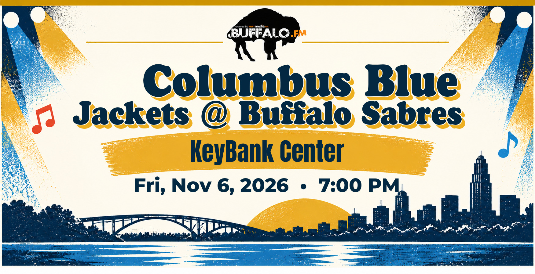 🏒 Columbus Blue Jackets @ Buffalo Sabres at KeyBank Center, Fri, Nov 6, 2026, 7:00 PM