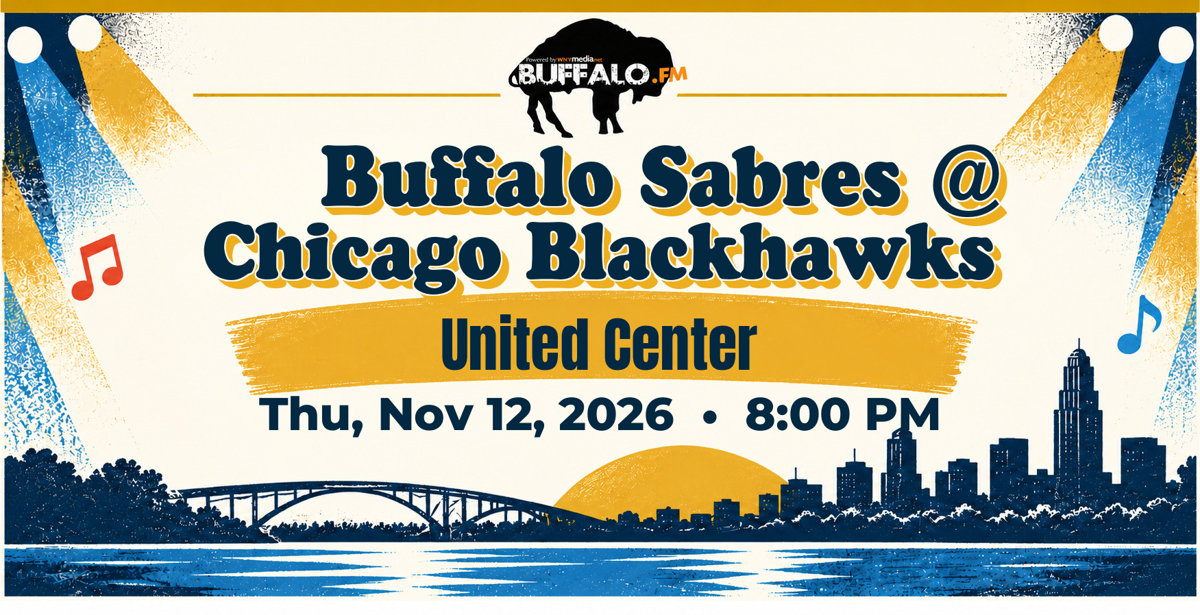🏒 Buffalo Sabres @ Chicago Blackhawks at United Center, Thu, Nov 12, 2026, 8:00 PM