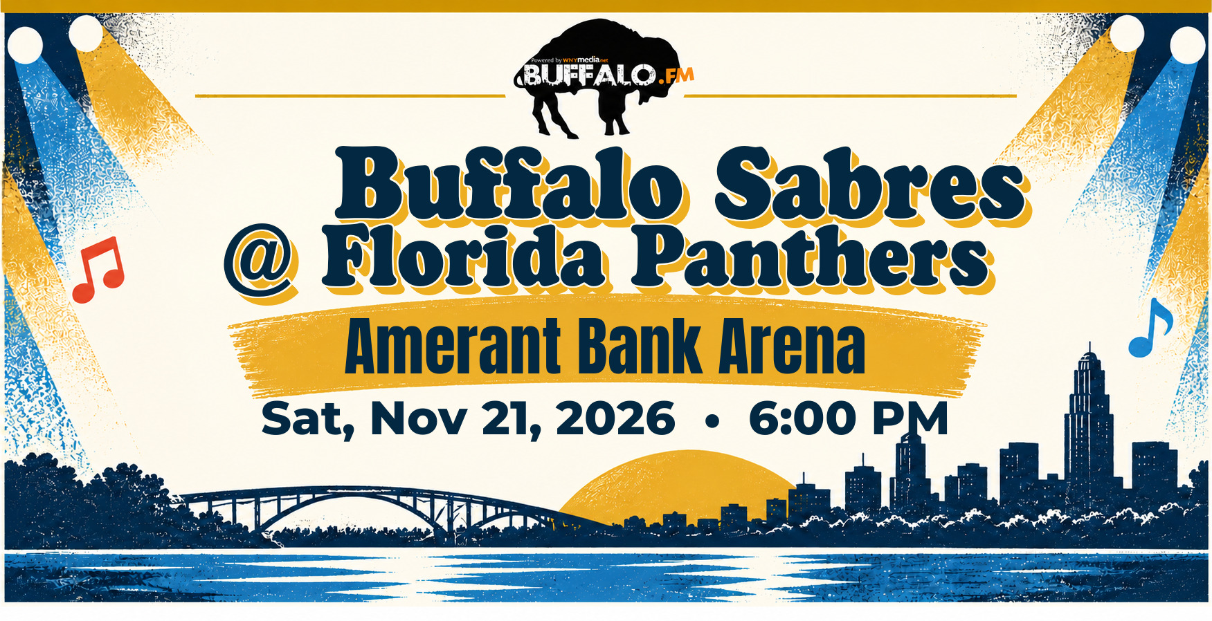 🏒 Buffalo Sabres @ Florida Panthers at Amerant Bank Arena, Sat, Nov 21, 2026, 6:00 PM