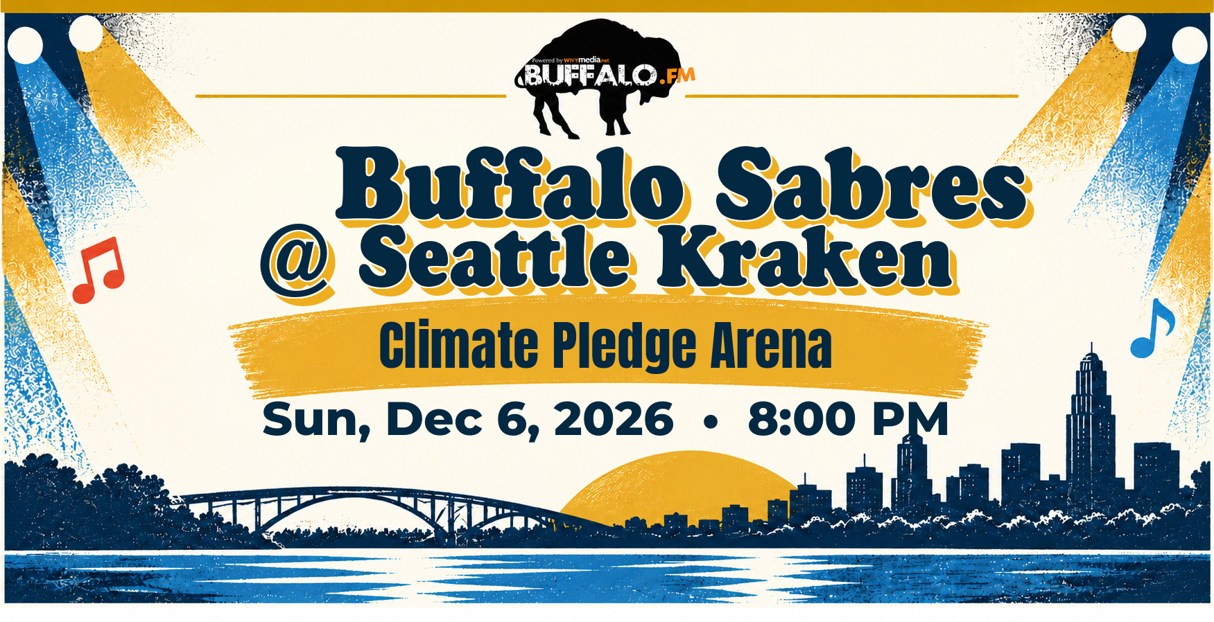 🏒 Buffalo Sabres @ Seattle Kraken at Climate Pledge Arena, Sun, Dec 6, 2026, 8:00 PM